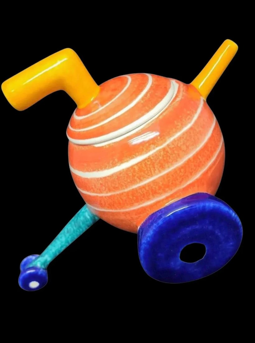 Vintage Postmodern Post Modern Memphis Marco Zanini Peter Shire Insp Abstract Art Pottery Jorge Benl - 2