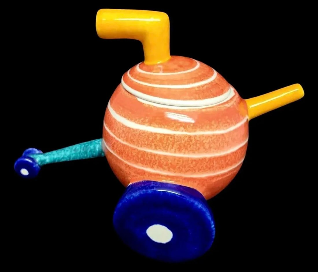 Vintage Postmodern Post Modern Memphis Marco Zanini Peter Shire Insp Abstract Art Pottery Jorge Benl - 3
