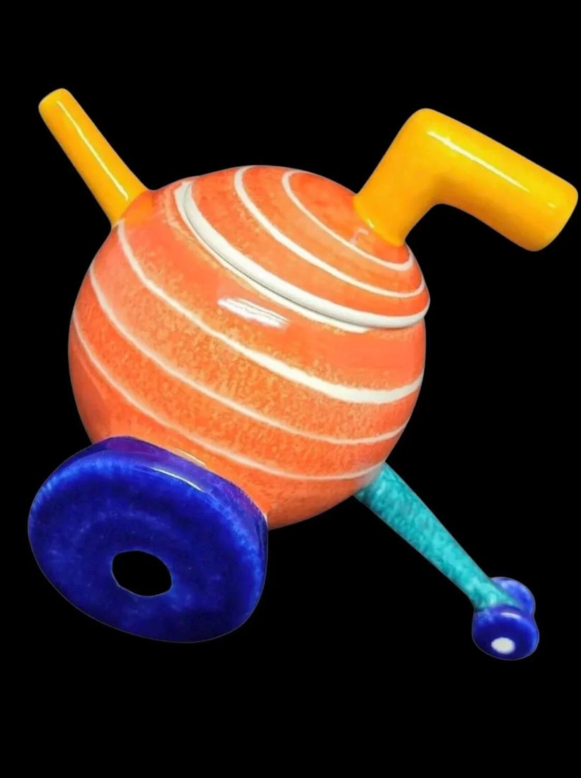 Vintage Postmodern Post Modern Memphis Marco Zanini Peter Shire Insp Abstract Art Pottery Jorge Benl - 4
