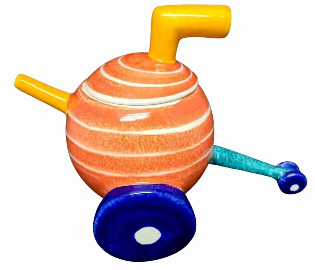 Vintage Postmodern Post Modern Memphis Marco Zanini Peter Shire Insp Abstract Art Pottery Jorge Benl - 5