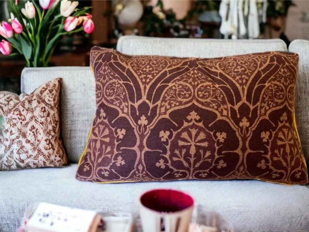 Morris & Co. Voysey Turkish Corner Pillow, Large Lumbar 15" X 22" - 2