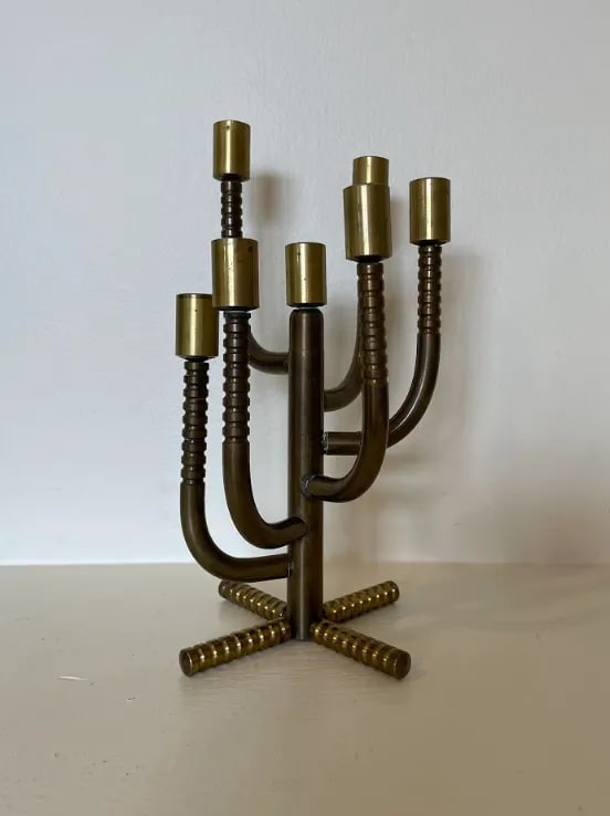 1910s Brass Candelabra - 9
