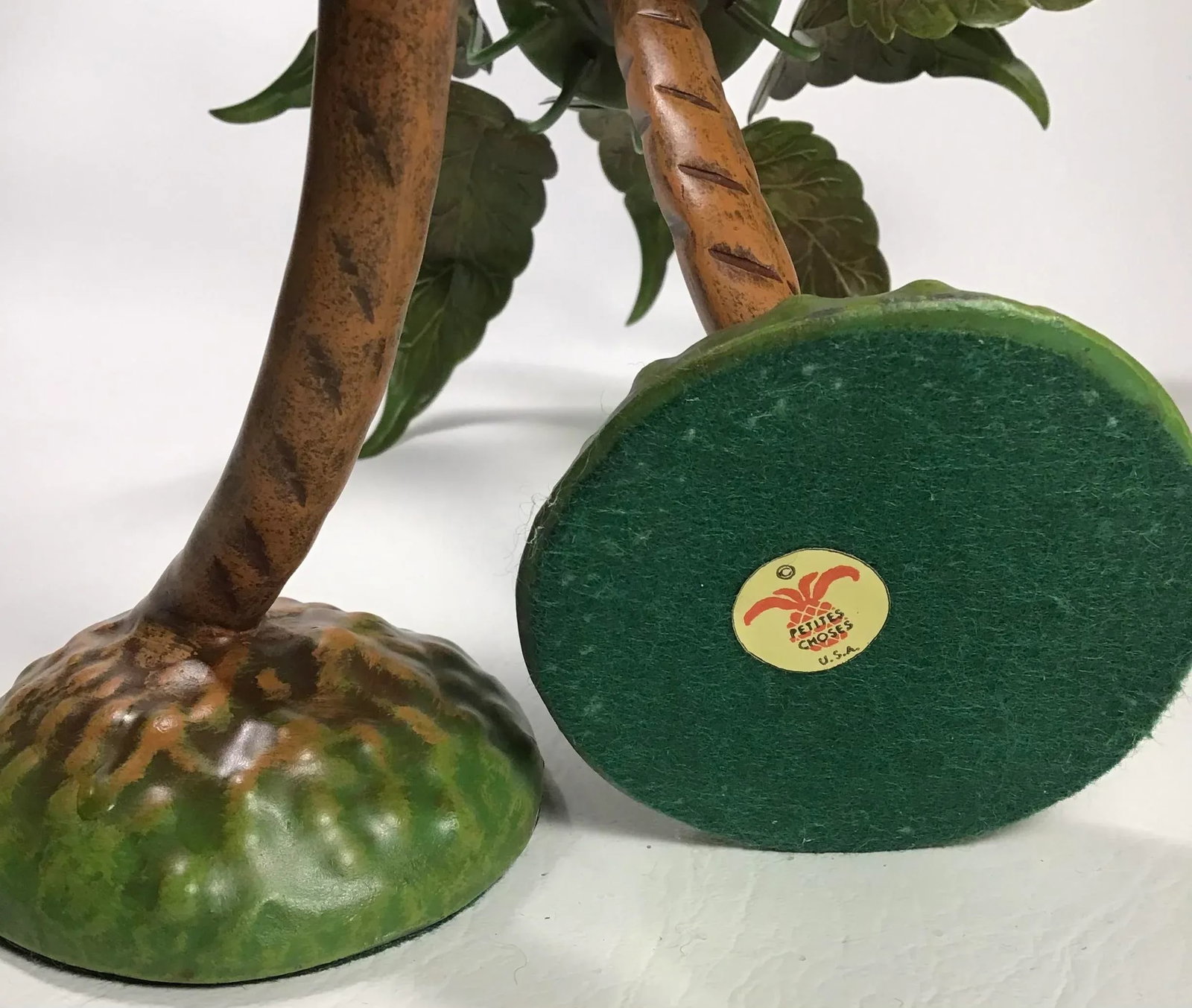 1990's Petite Choses Palm Tree Votives in Metal Toleware - a Pair - 6