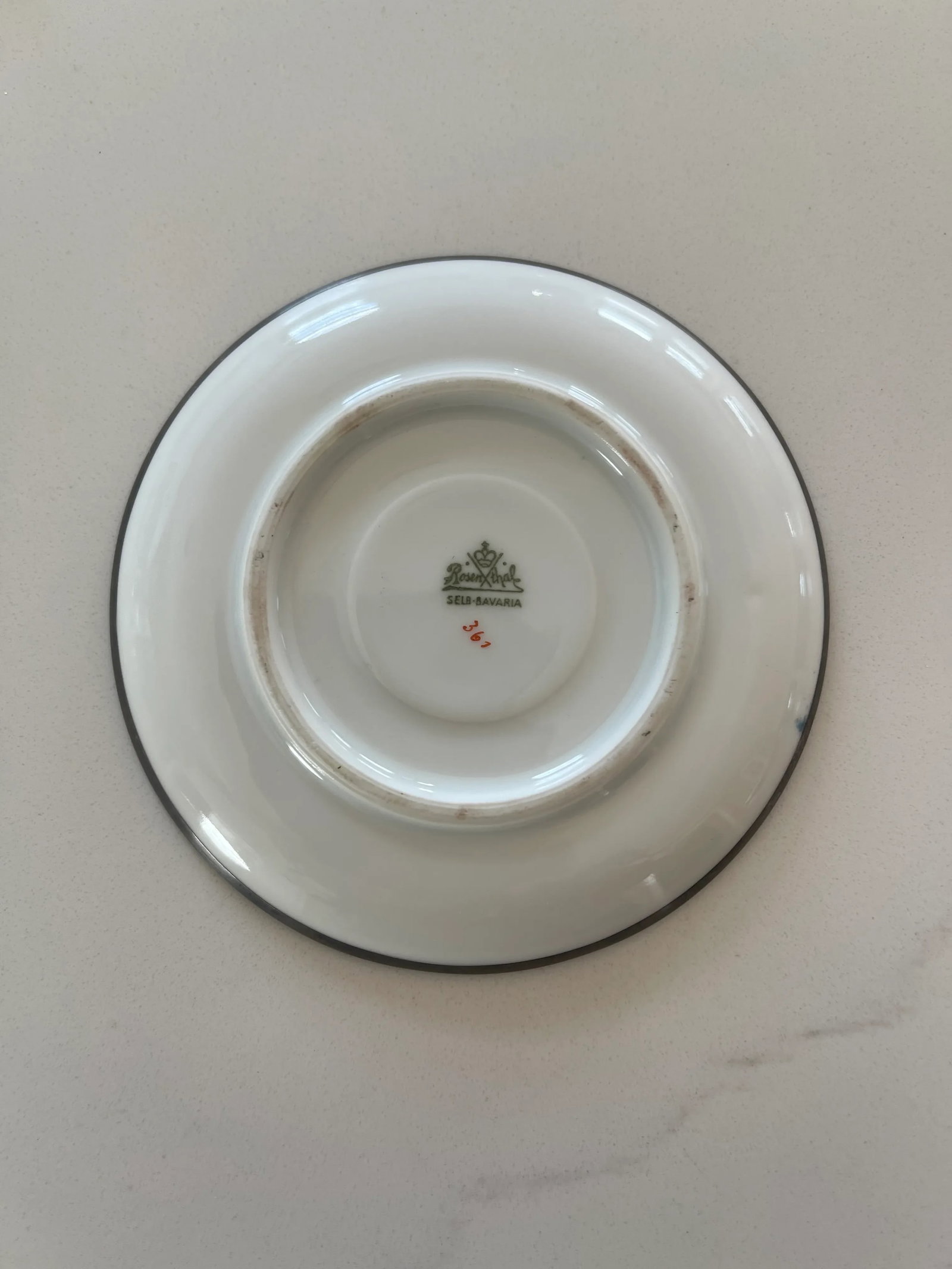 Early 20th Century Rosenthal Selb Bavaria Demitasse Silver Onlay Cup and Saucer Set- 2 Pieces - 5