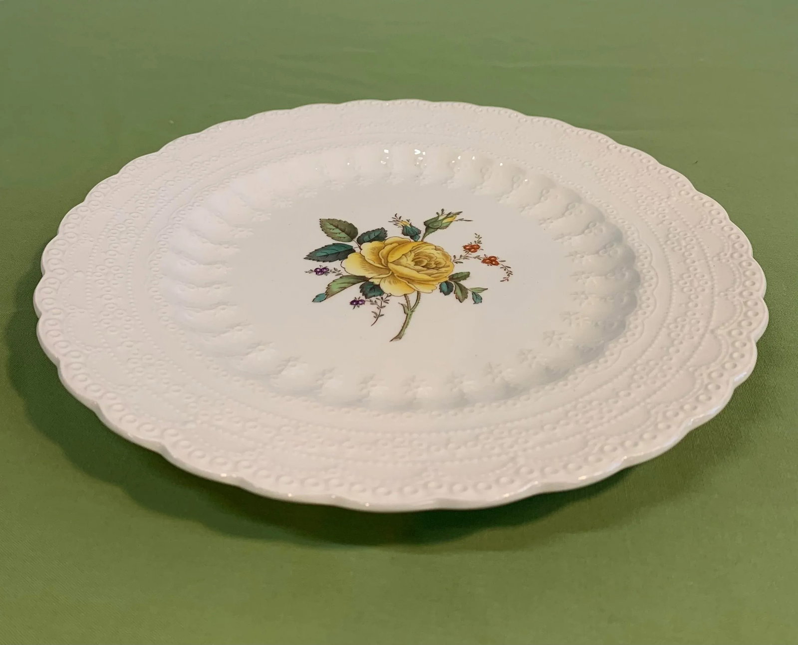 1920s Spode's Billingsley Rose Yellow Luncheon Plates- Set of 10 - 3