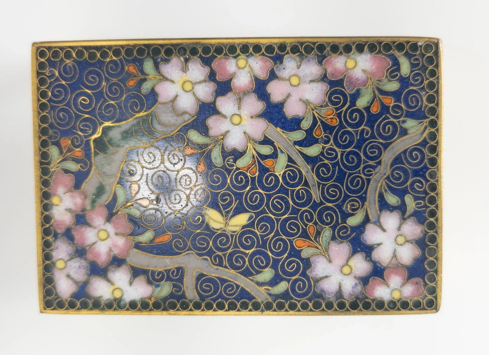 Early 20th Century Japanese Cloisonne Enamel Tray and Matchbox Cover - 5