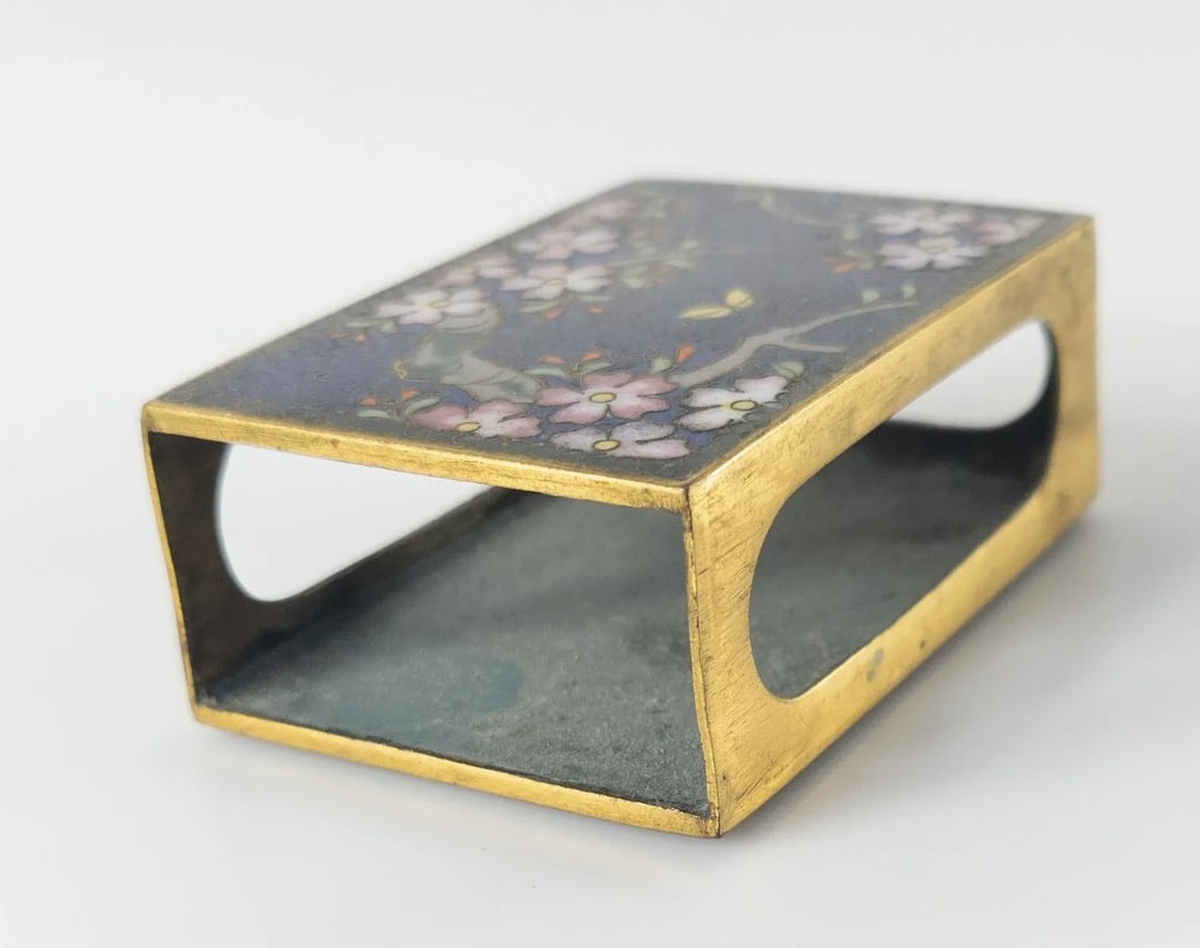 Early 20th Century Japanese Cloisonne Enamel Tray and Matchbox Cover - 6