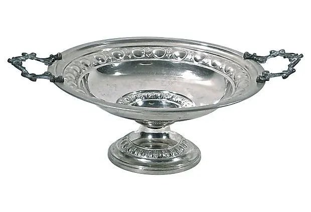 Antique Polished Nickel and Bronze Compote (1 of 3)