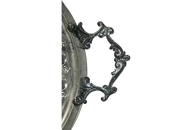 Antique Polished Nickel and Bronze Compote - 3