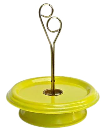 Mid-Century Modern Condiment Lazy Susan: Vintage; 1960s, Mid-Century Modern, condiment, lazy susan with sculptural brass handle. Condition: some paint scratches/minor wear. Country of Origin: USA. Materials: pressed steel and brass. No