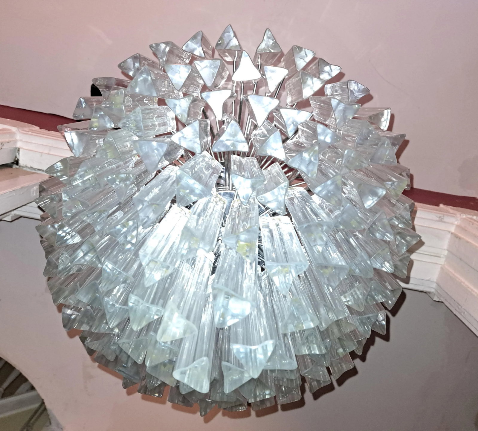 Mid-Century Modern Venini Murano Wedding Cake Chandelier - 8