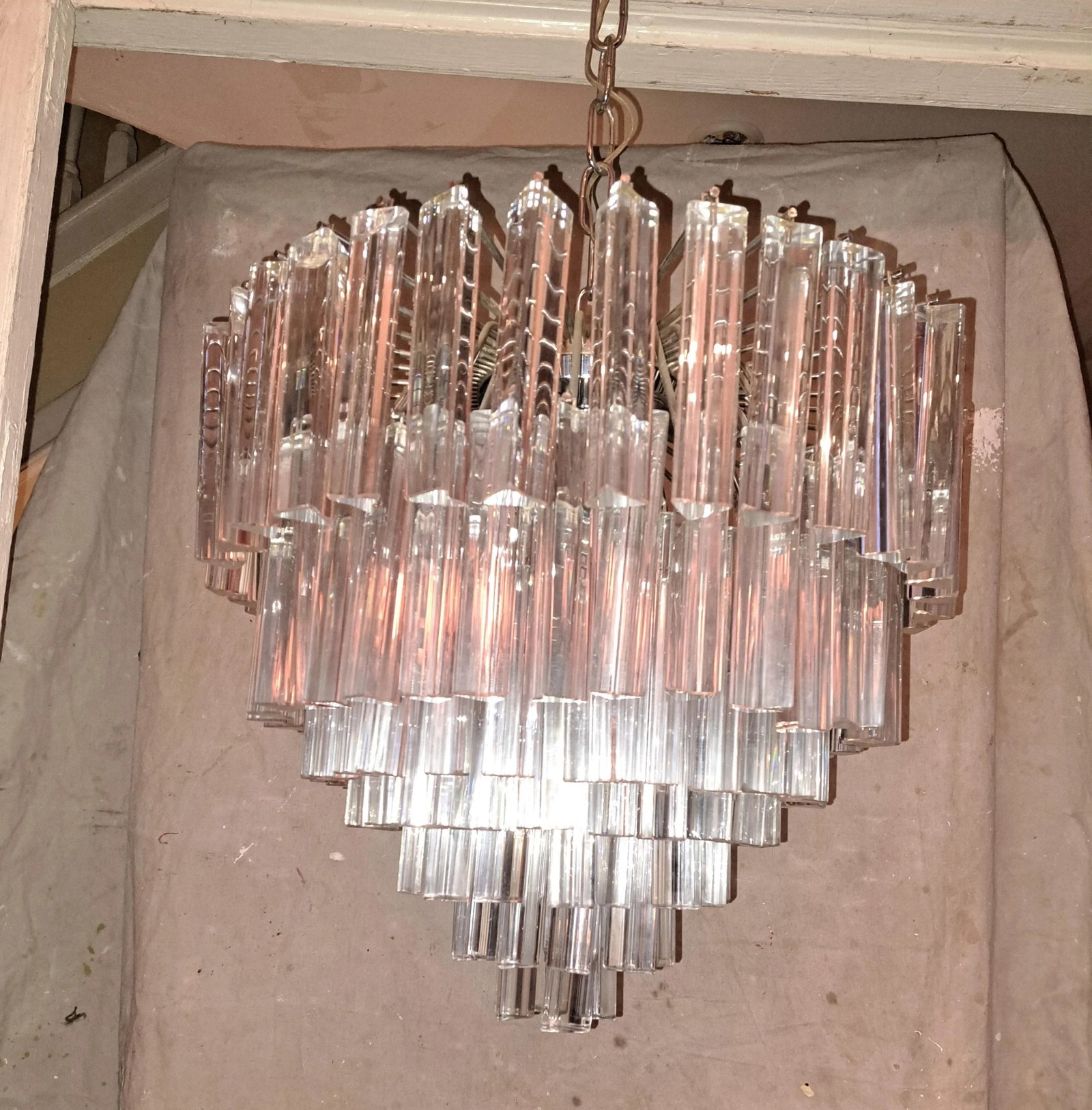 Mid-Century Modern Venini Murano Wedding Cake Chandelier - 9