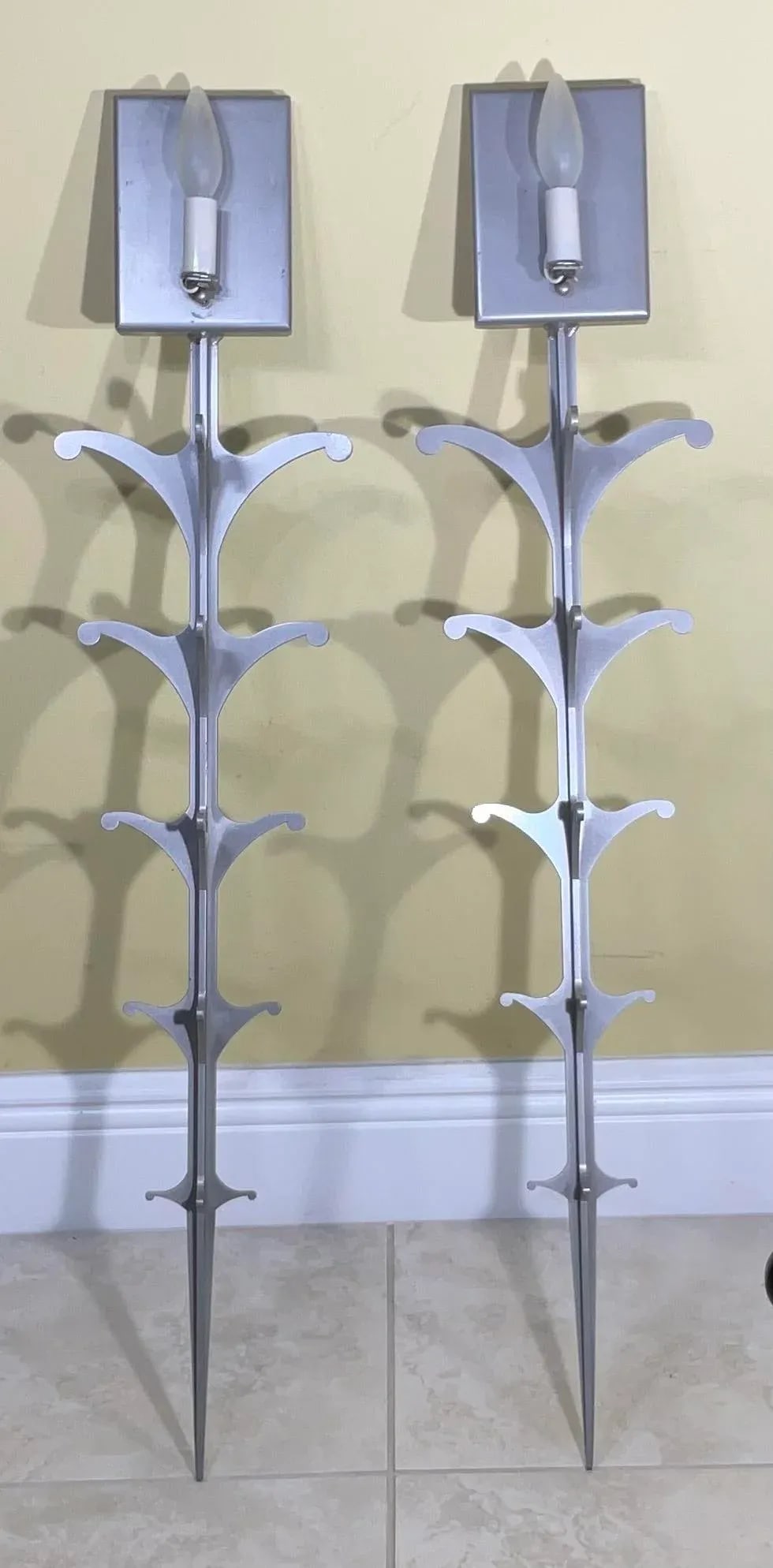 Pair of Midcentury Steel Wall Scones - 12
