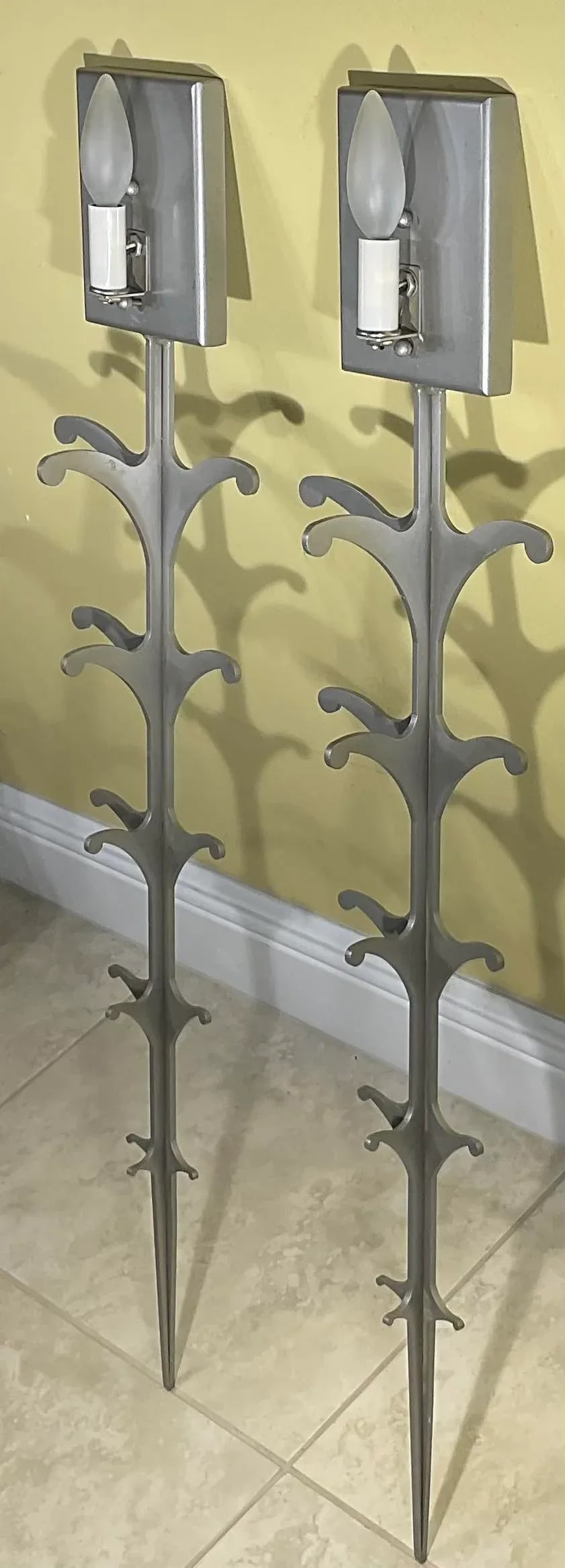 Pair of Midcentury Steel Wall Scones - 3