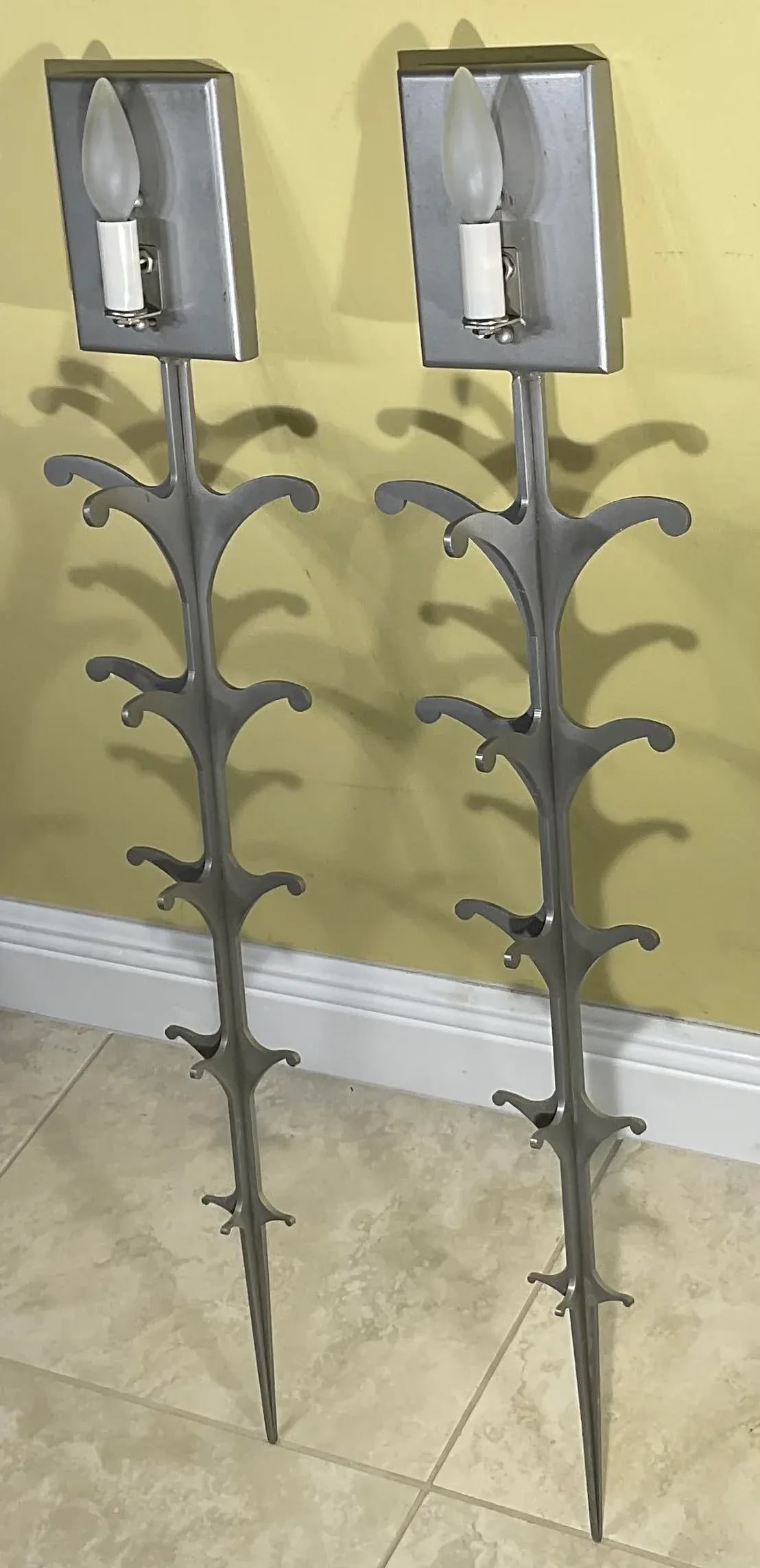 Pair of Midcentury Steel Wall Scones - 4