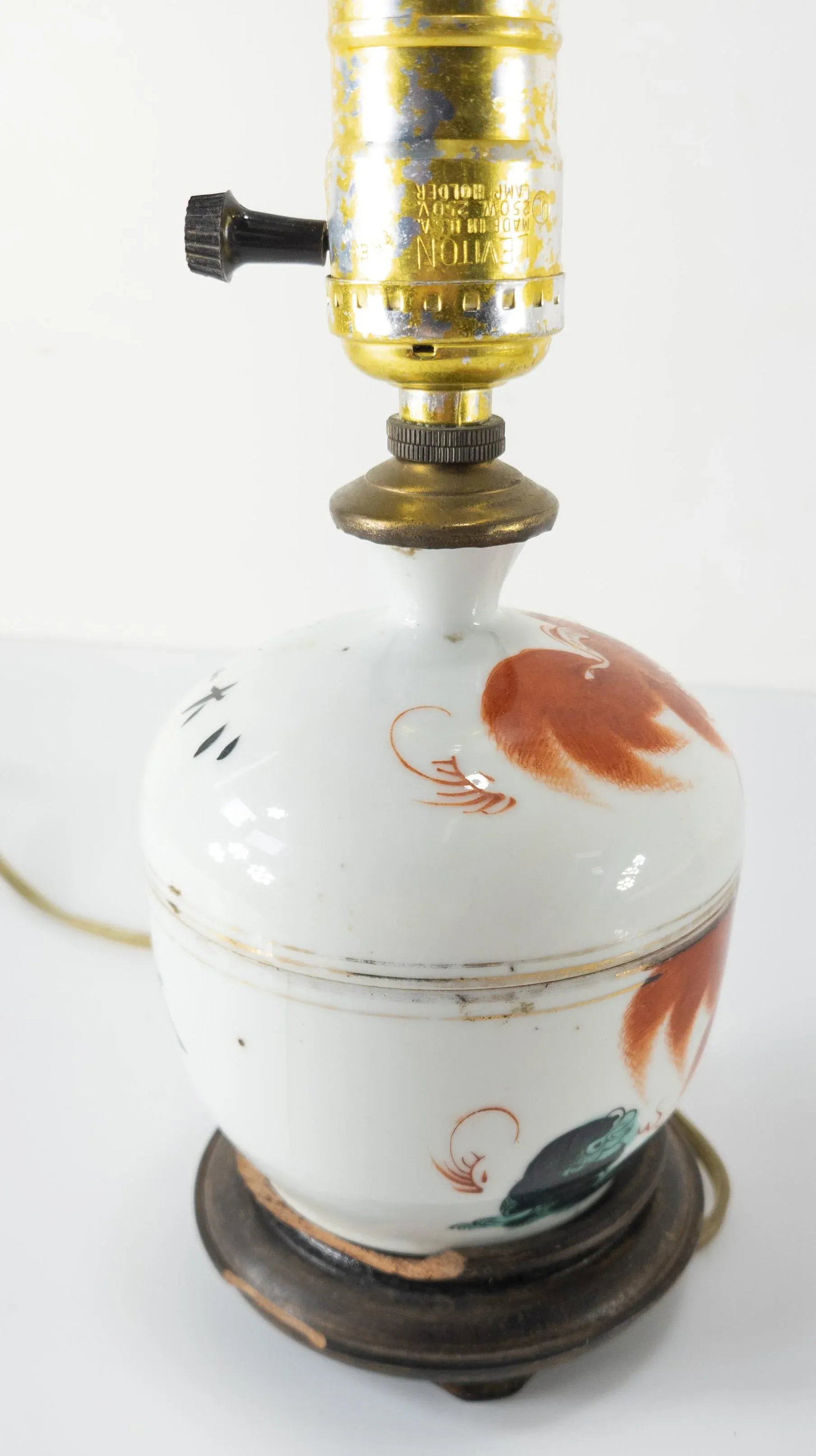 Early 20th Century Chinese Porcelain Chinoiserie Table Boudoir Lamp - 5