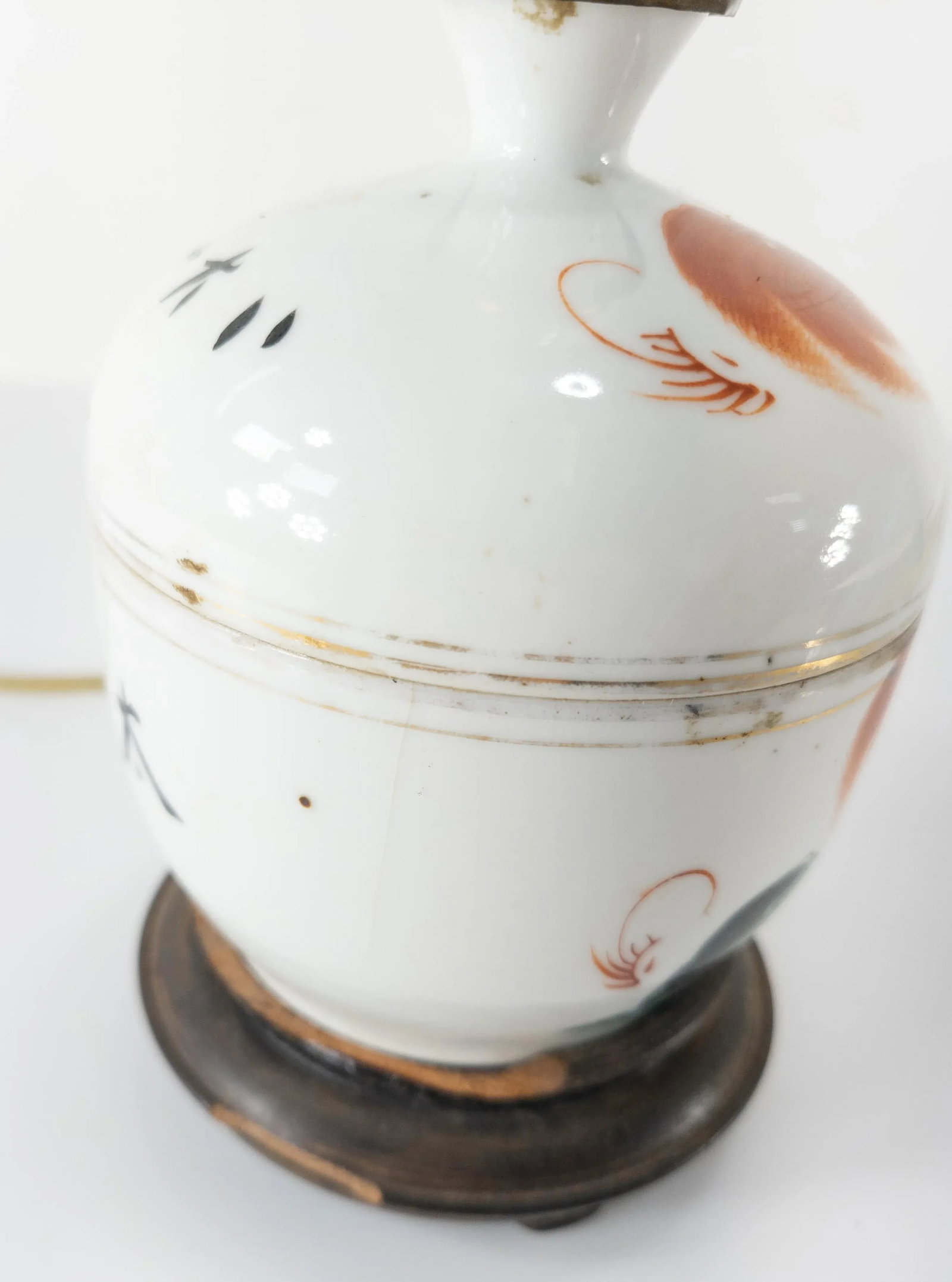 Early 20th Century Chinese Porcelain Chinoiserie Table Boudoir Lamp - 6
