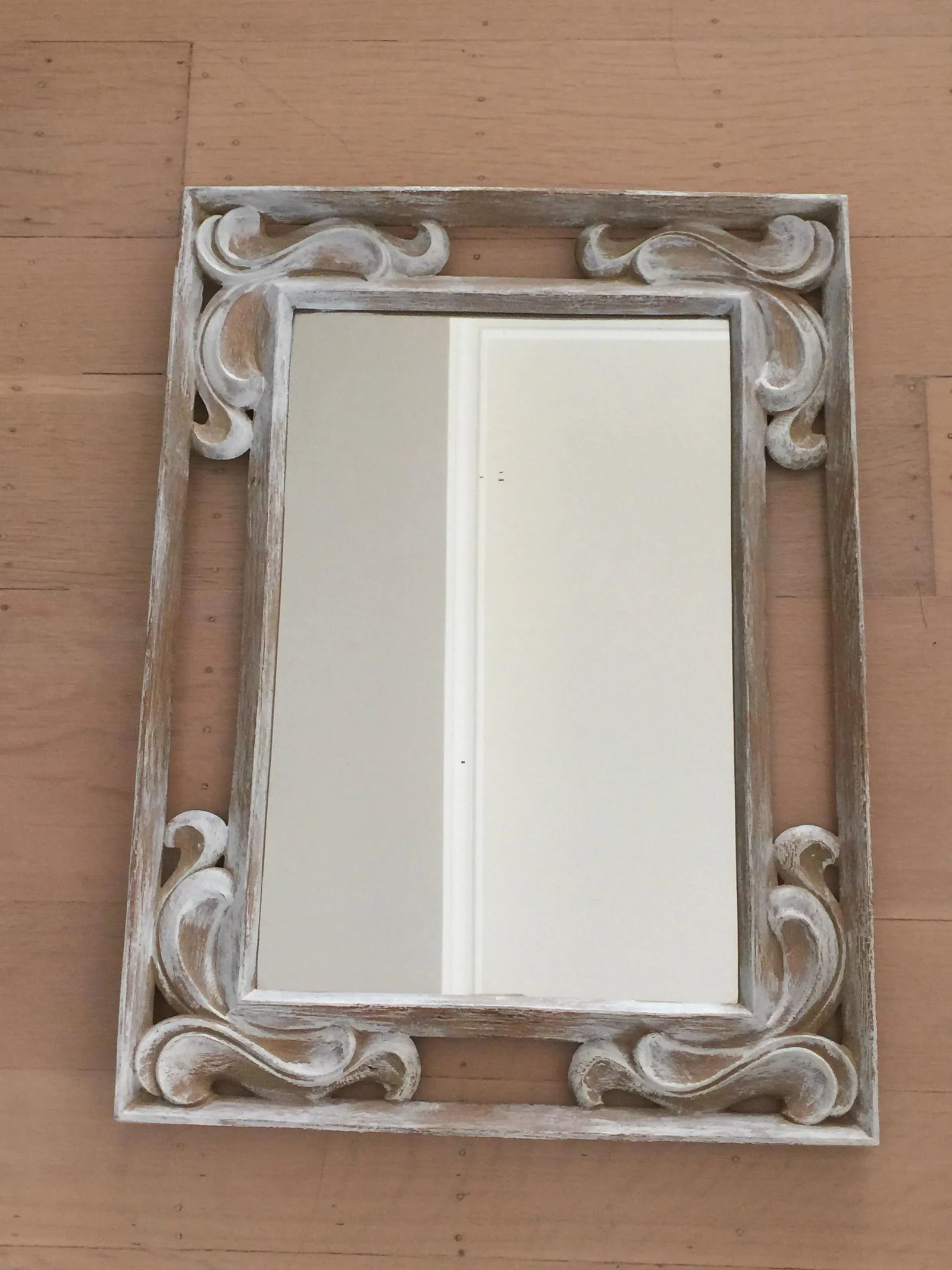 1940's Neoclassic Wood Carved Mirror - 3