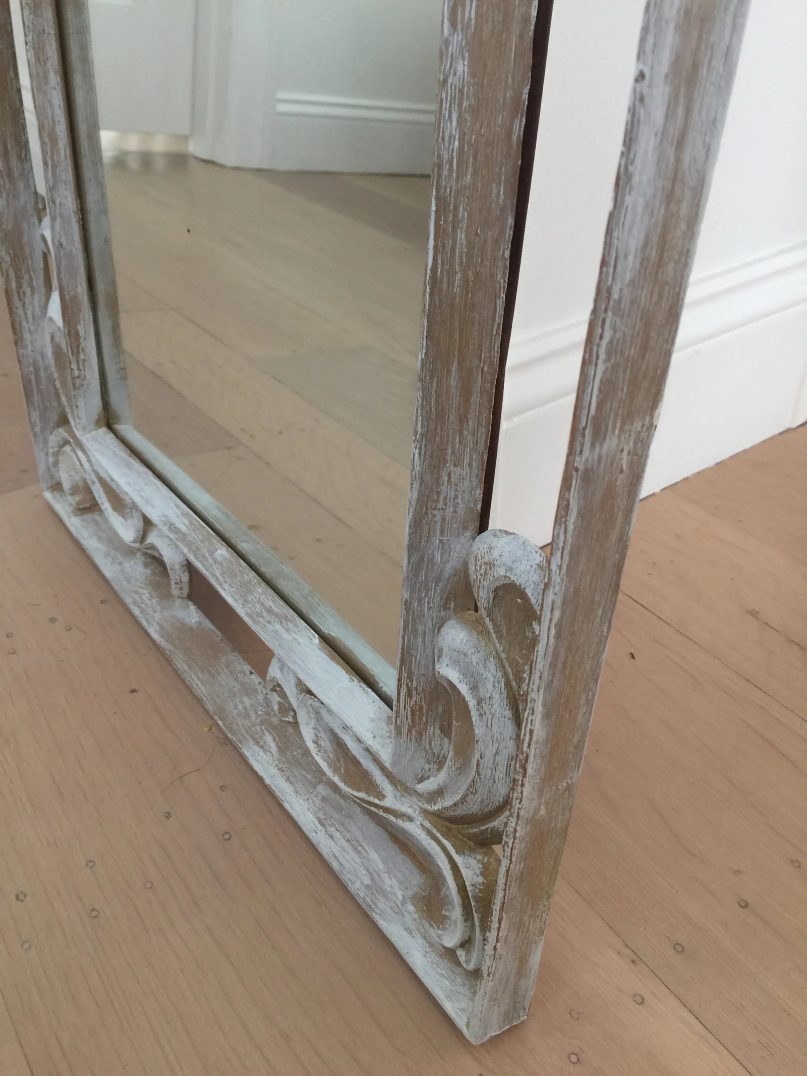 1940's Neoclassic Wood Carved Mirror - 5