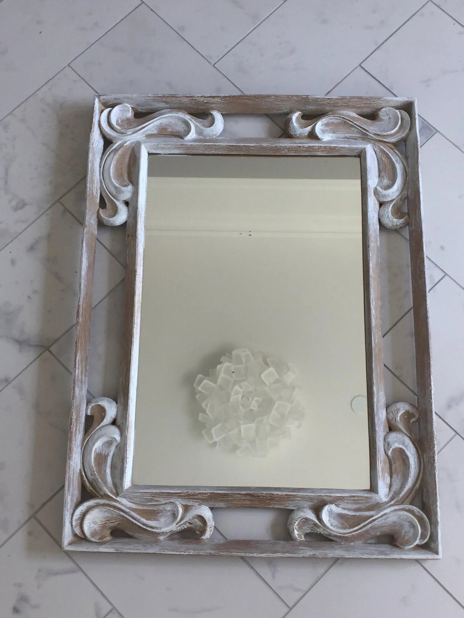 1940's Neoclassic Wood Carved Mirror - 6