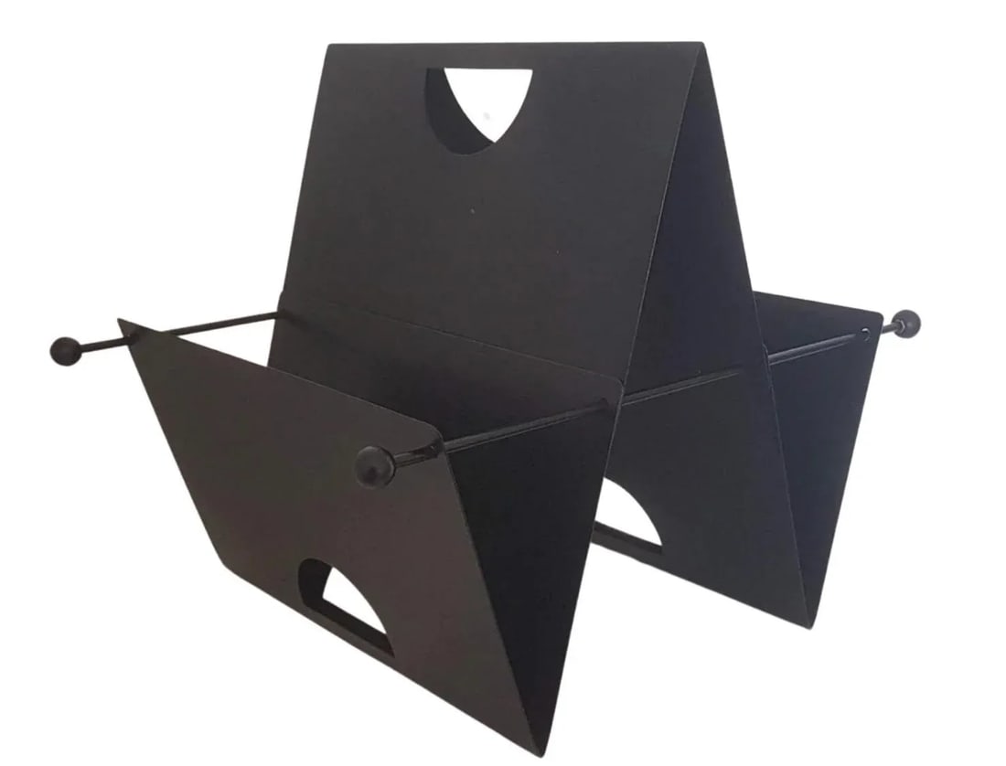Sale 1980s Postmodern Memphis Angular Pleated Magazine Rack / Record Holder Italy - 8