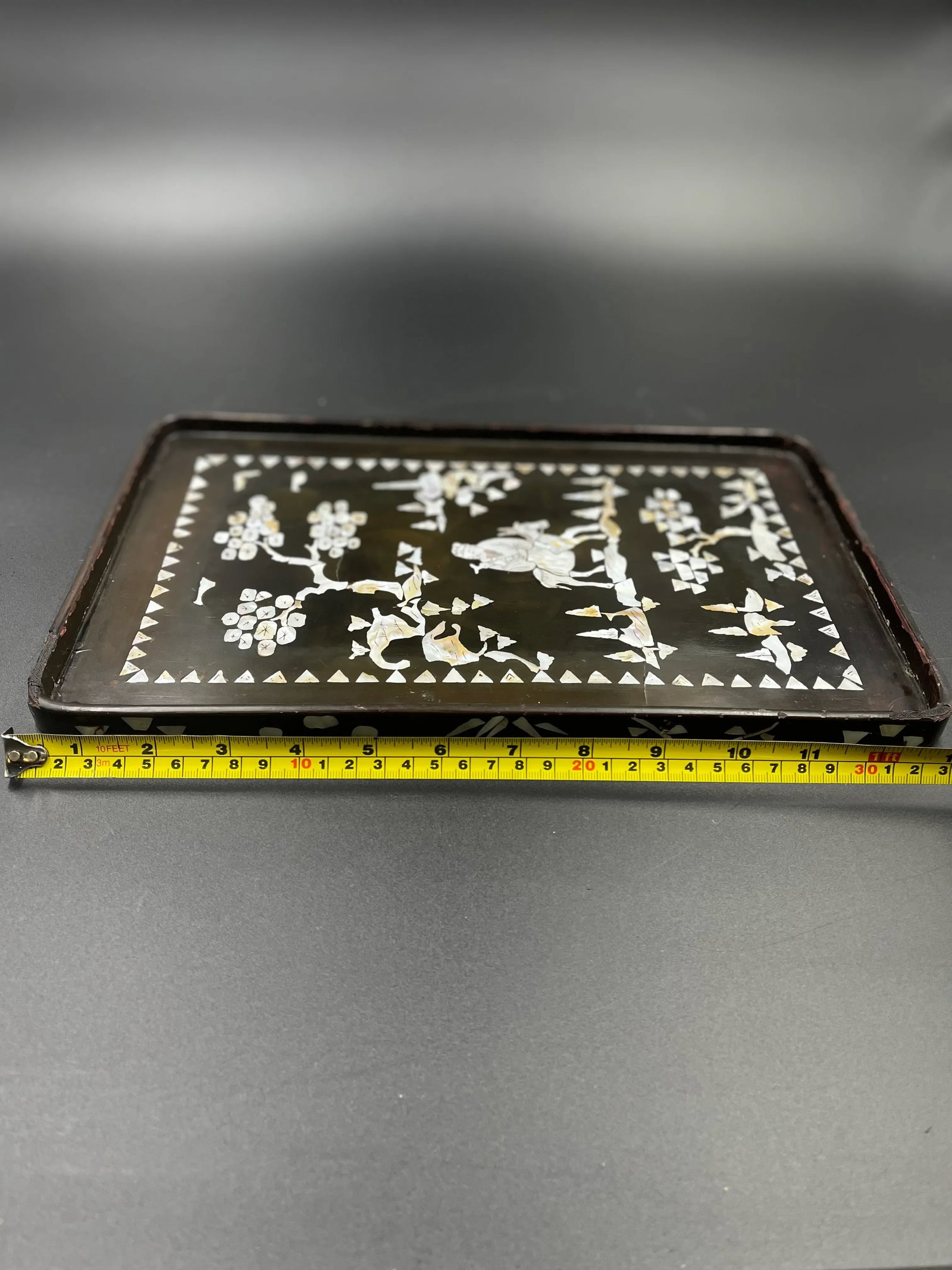 Late 19th Century Chinoiserie Mother of Pearl Inlaid Tray - 10