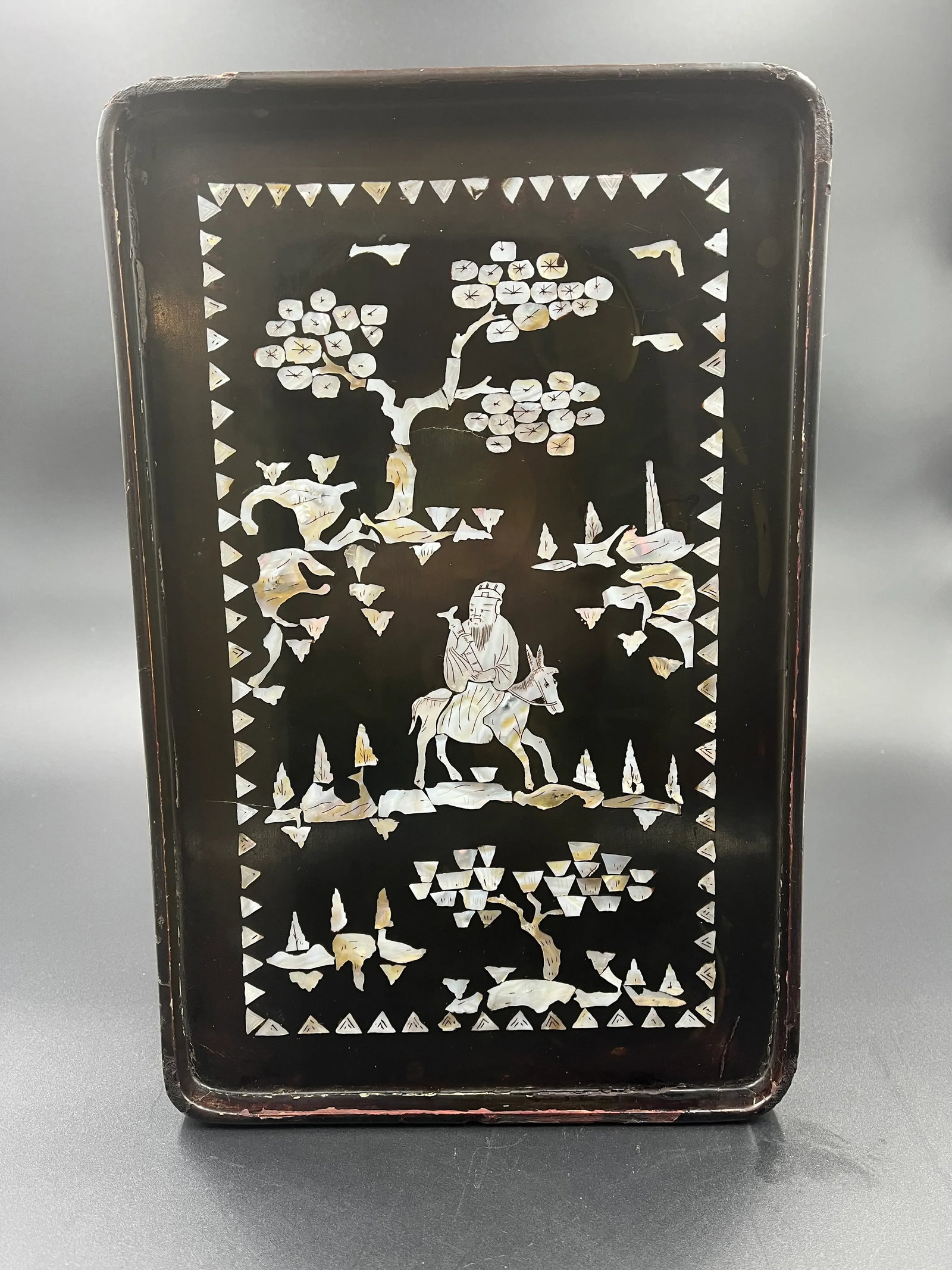 Late 19th Century Chinoiserie Mother of Pearl Inlaid Tray - 2