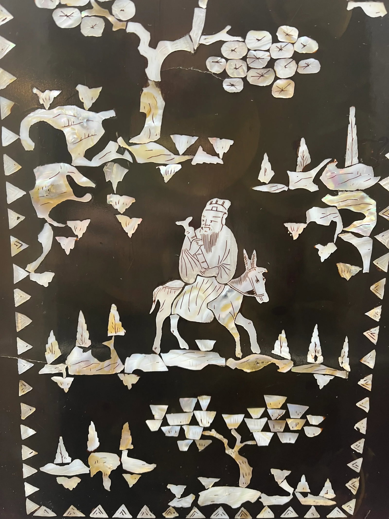 Late 19th Century Chinoiserie Mother of Pearl Inlaid Tray - 3