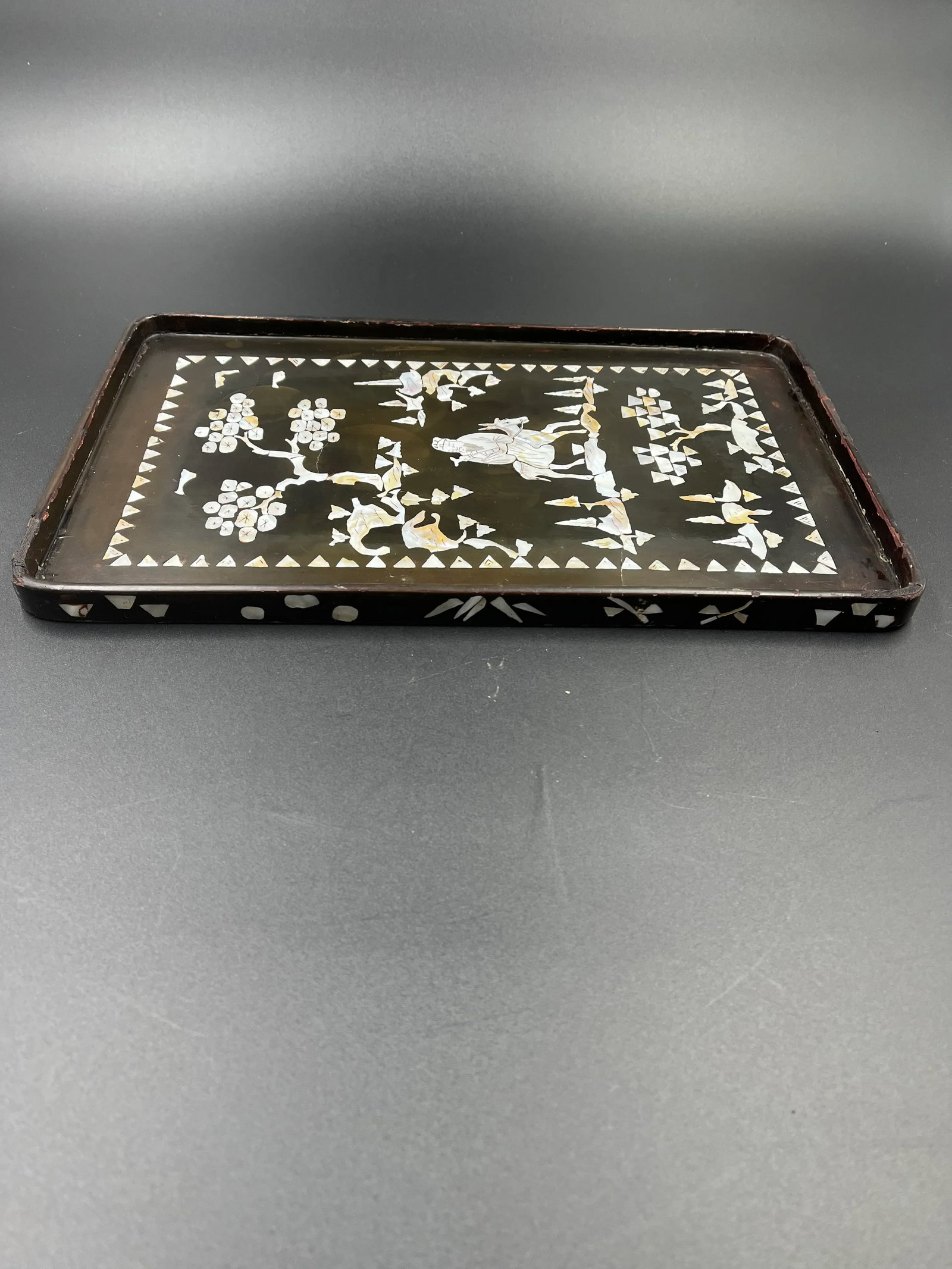 Late 19th Century Chinoiserie Mother of Pearl Inlaid Tray - 4