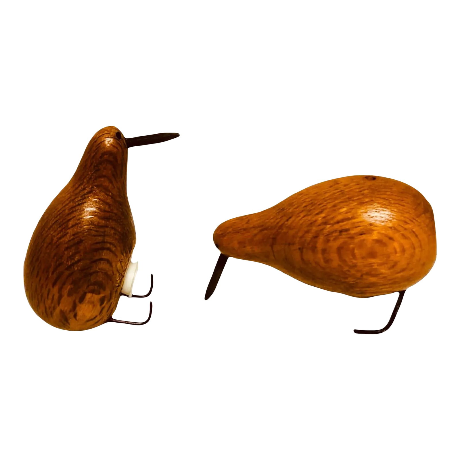 50's Vintage Hand Carved Jacob Hermann Insp Wooden Kiwi Bird Salt & Pepper Shaker Set (1 of 9)