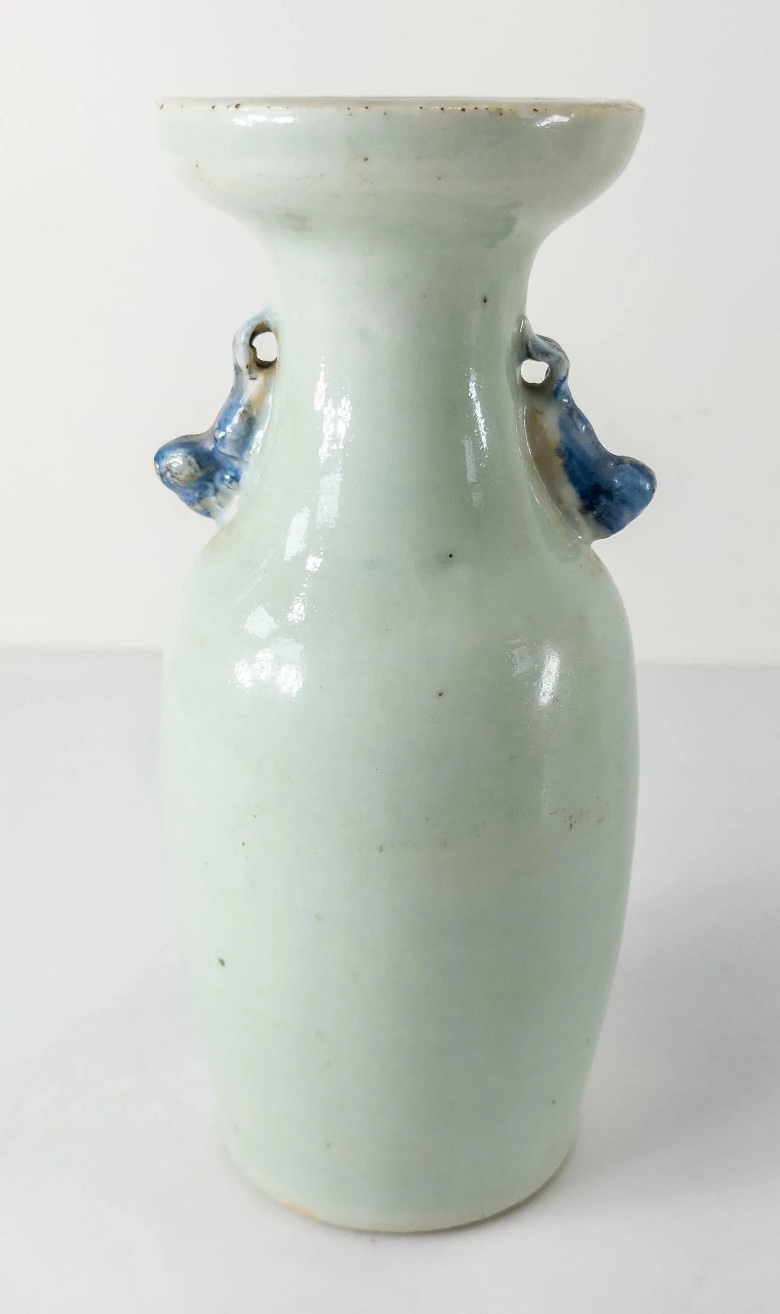 Early 20th Century Chinese Pale Celadon and Underglaze Blue Vase - 4