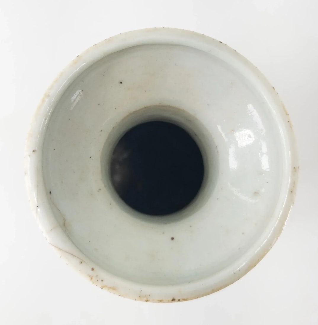 Early 20th Century Chinese Pale Celadon and Underglaze Blue Vase - 7