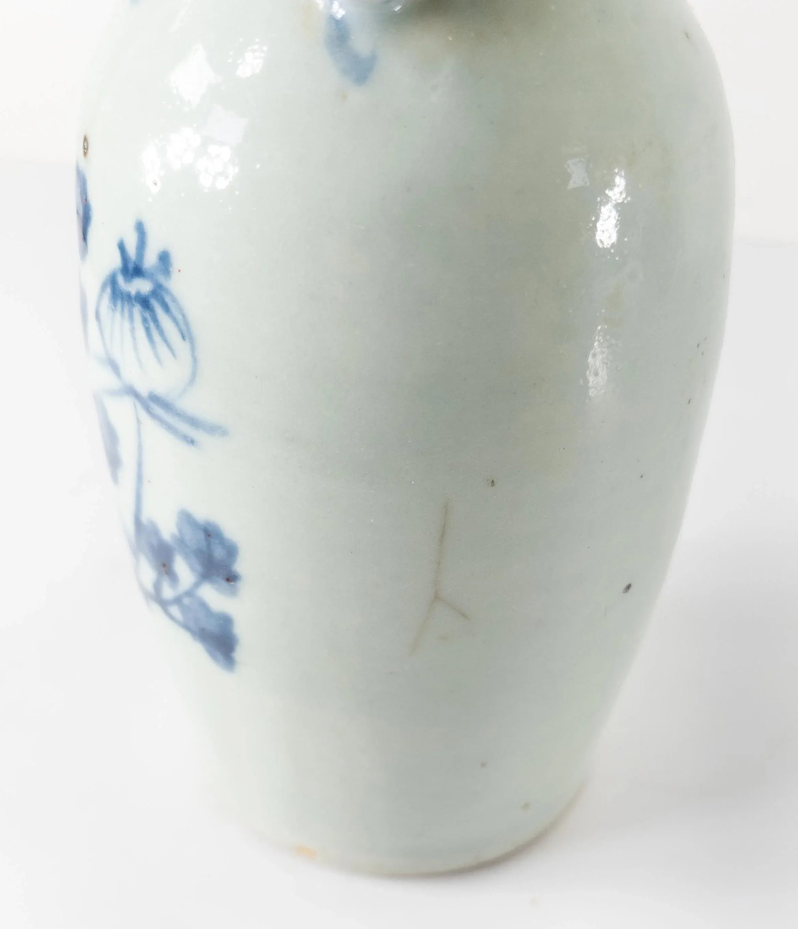 Early 20th Century Chinese Pale Celadon and Underglaze Blue Vase - 9