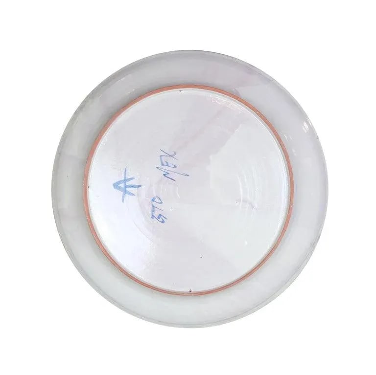 Large Mexican Blue & White Pottery Wall Plate - 2