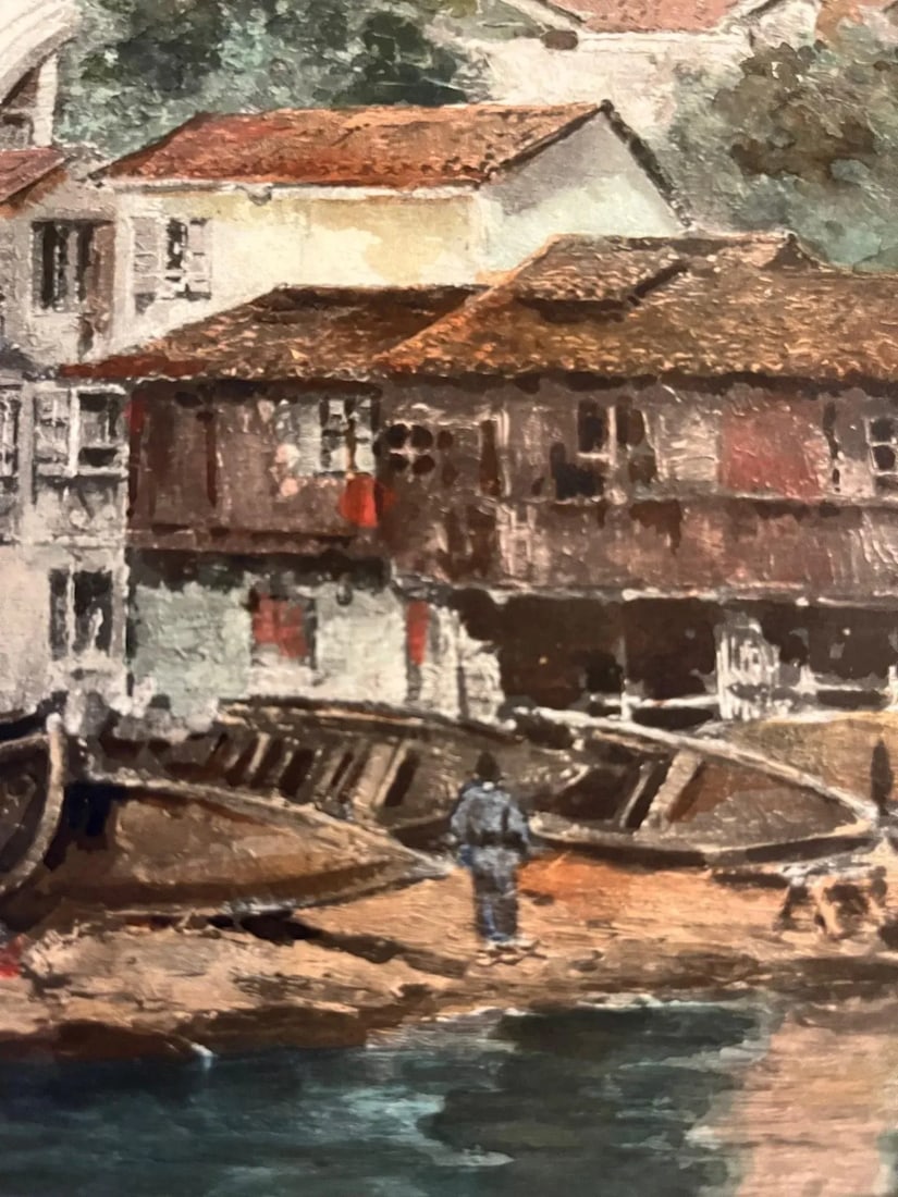 Antonio Reyna Manescau, Squero San Trovaso, Venice, Watercolor Circa 1890. - 5