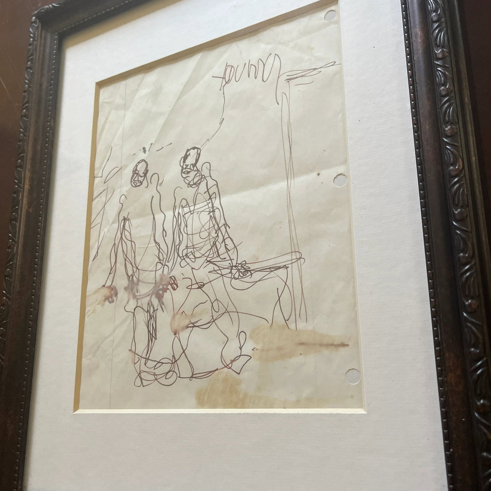 1980s Figurative Abstract Painting by Purvis Young, Framed - 11