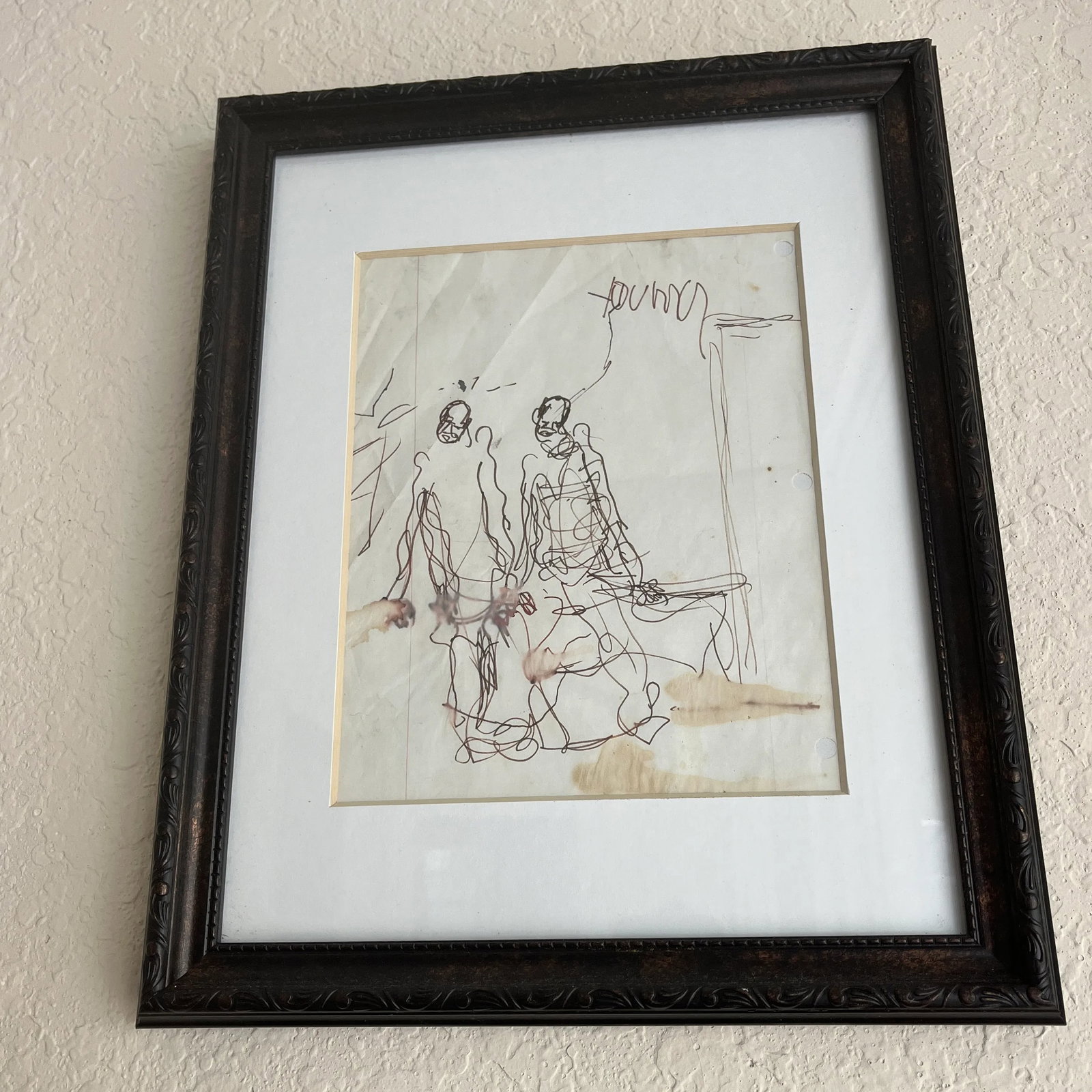 1980s Figurative Abstract Painting by Purvis Young, Framed - 12