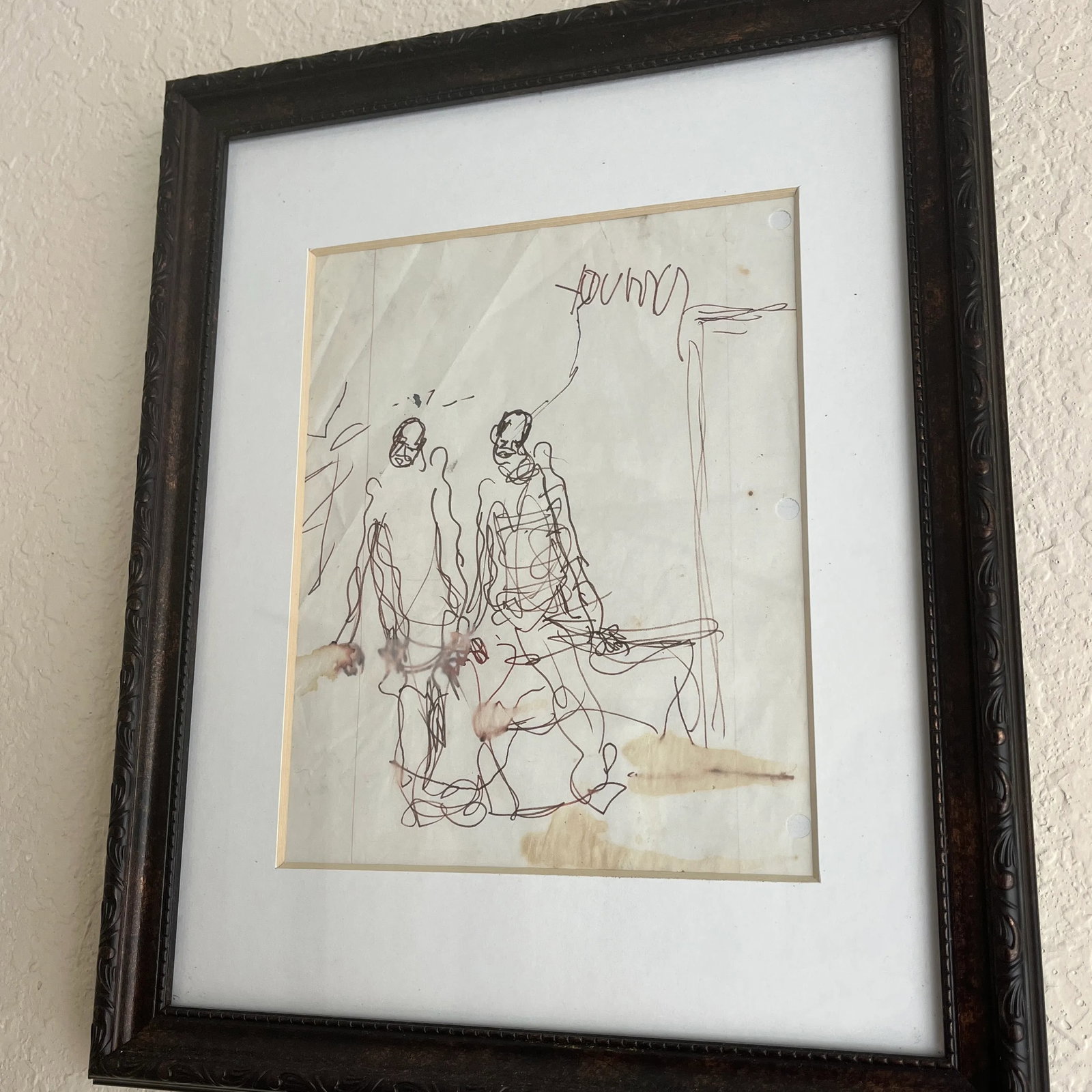 1980s Figurative Abstract Painting by Purvis Young, Framed - 6