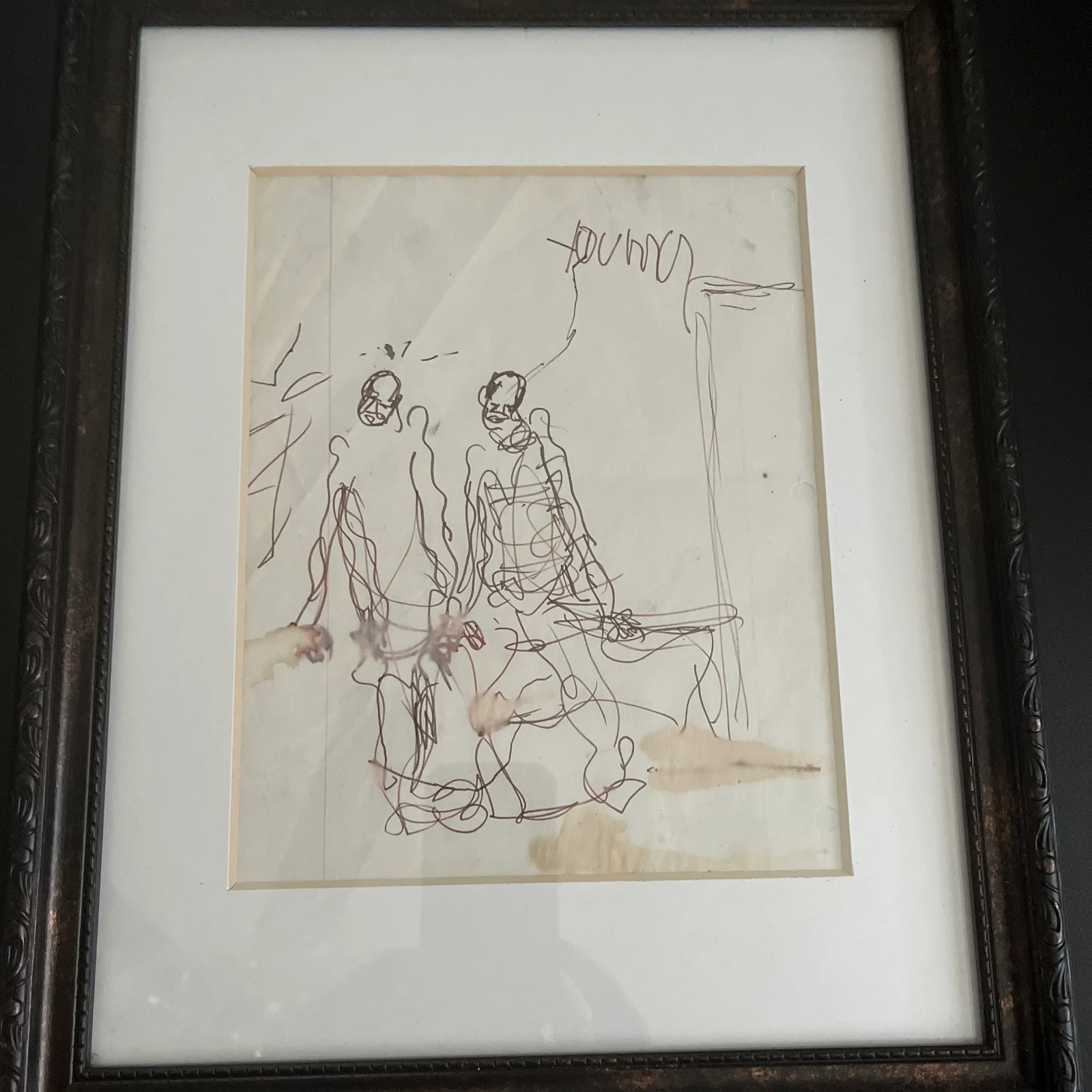 1980s Figurative Abstract Painting by Purvis Young, Framed - 7