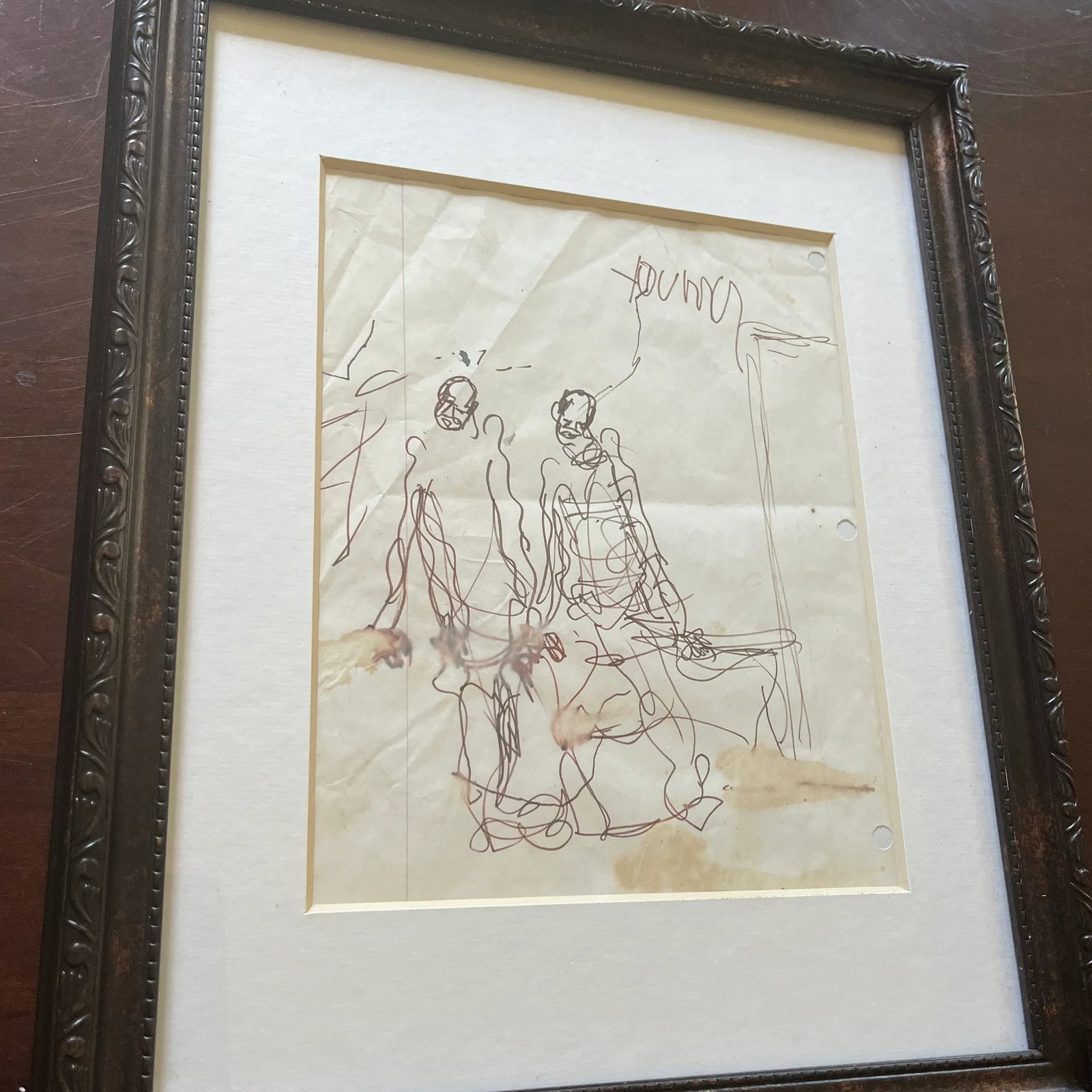 1980s Figurative Abstract Painting by Purvis Young, Framed - 8