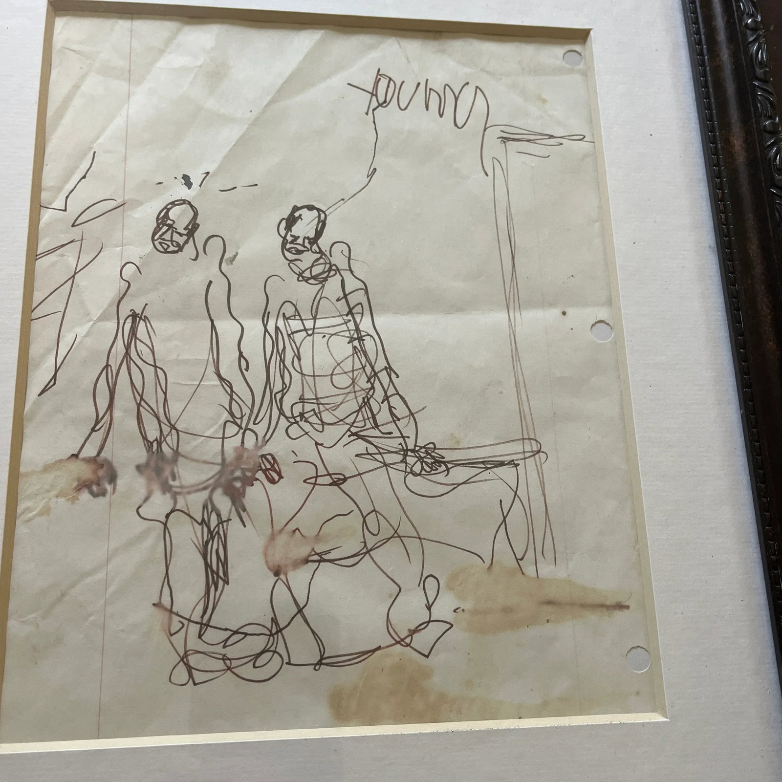 1980s Figurative Abstract Painting by Purvis Young, Framed - 9