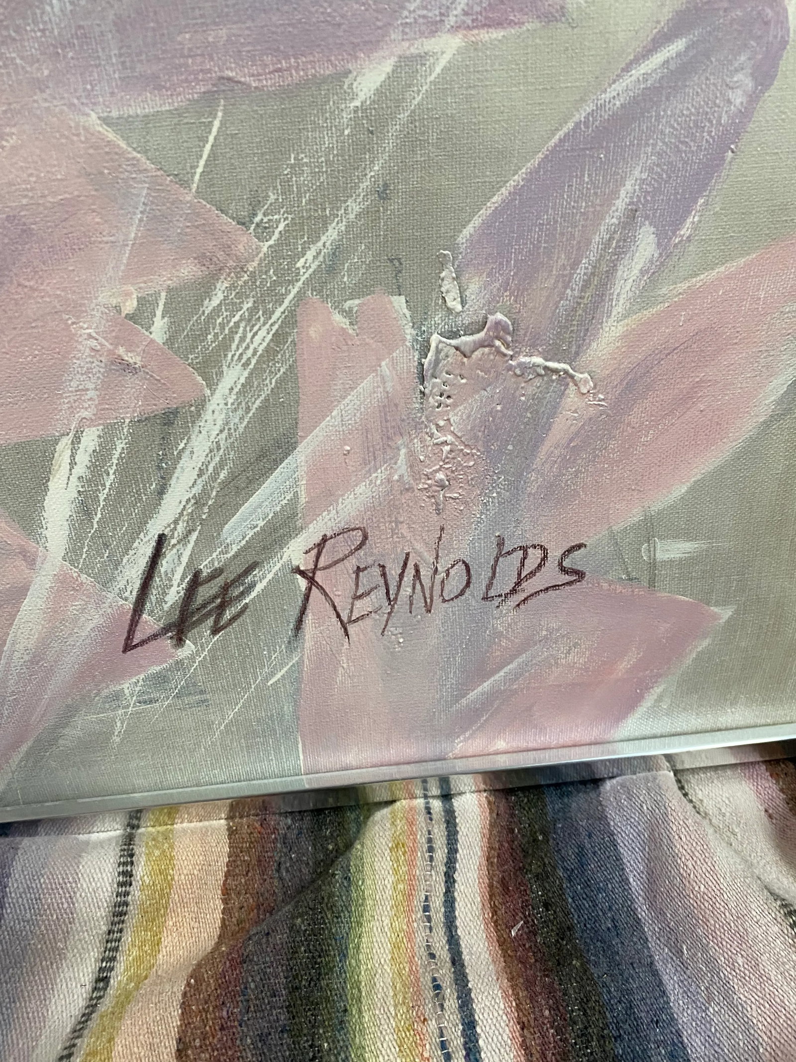Vintage Signed Lee Reynold Abstract Large Scale Textural Oil Paintingl - 4