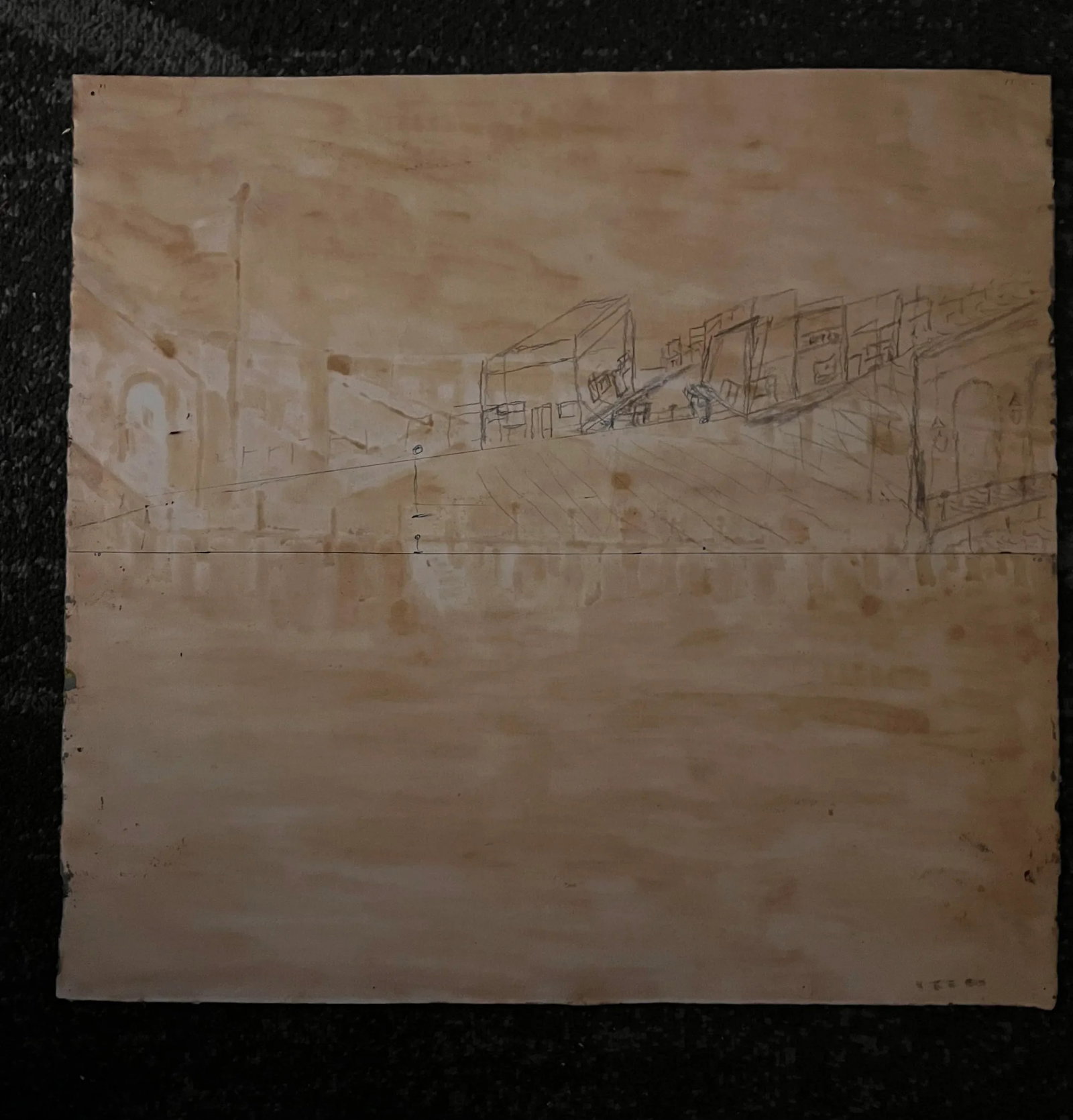 Giclee of Vintage Primitive Painting of a Seaside Resort by Vincent Trezza, Sr. - 4