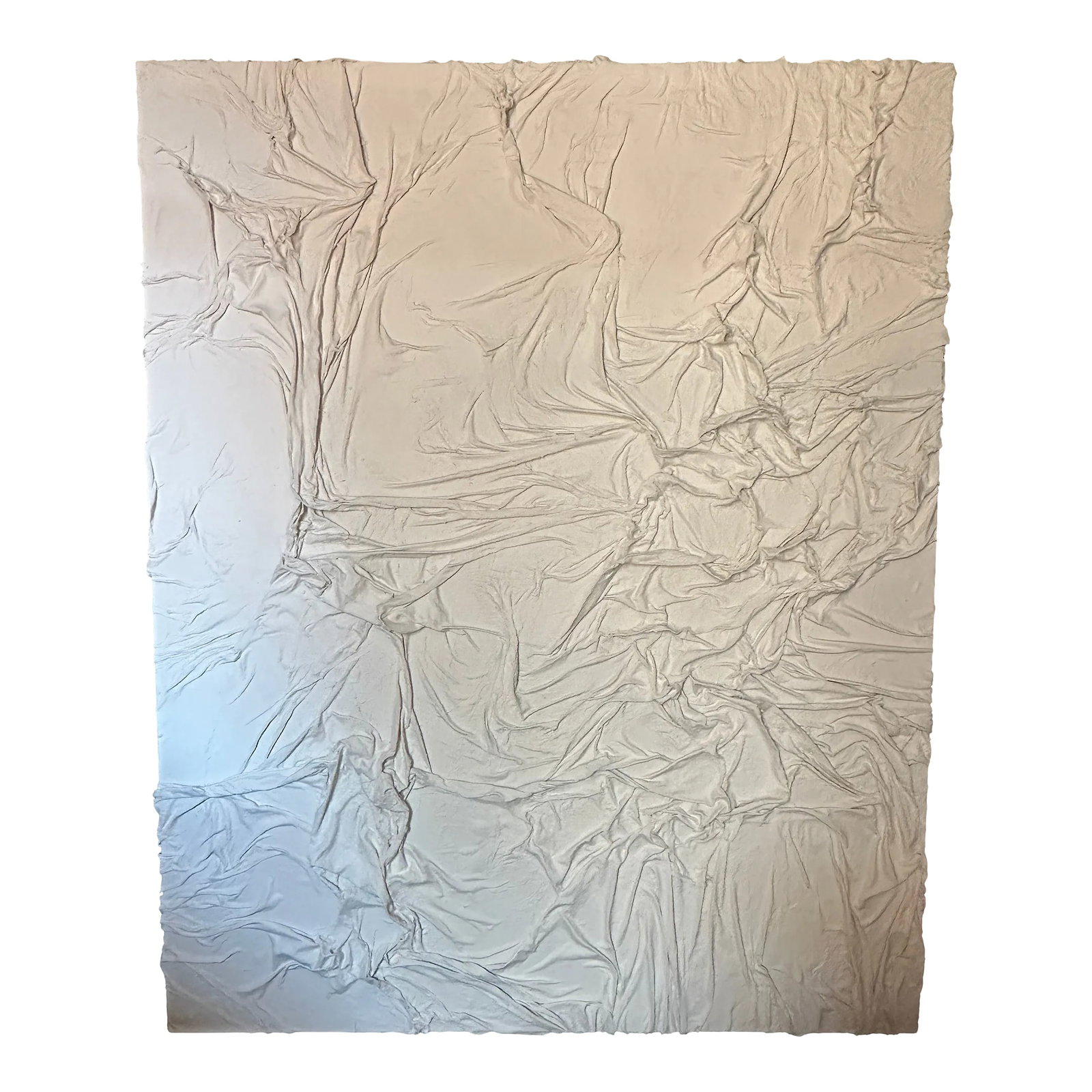 Abstract Plaster Wall Art: A large scale wall painting/sculpture made of paint and plaster. Perfect for a contemporary home or transitional space. Made by SF real estate agent and artist Mike Basham of Vulcca. Condition: