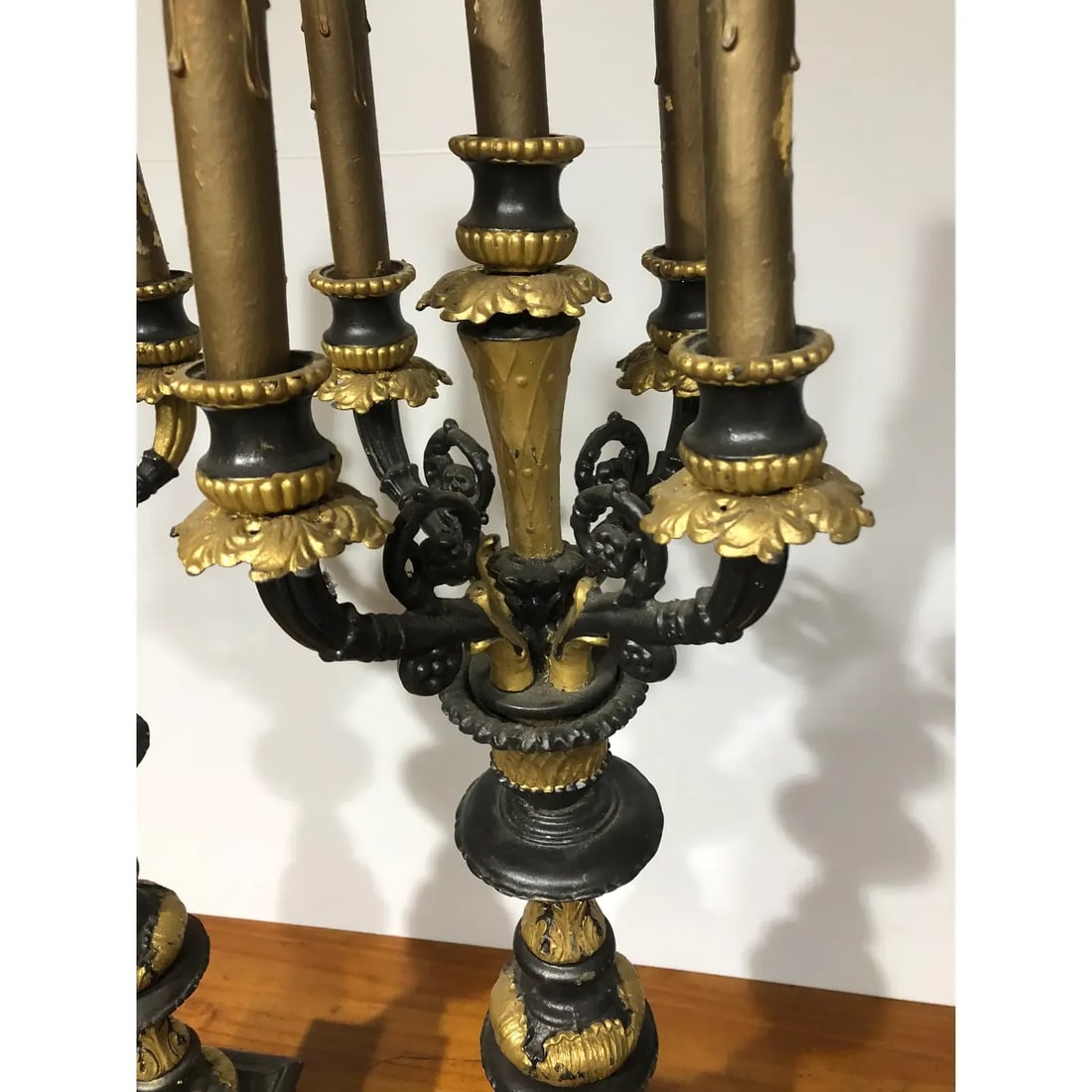 Early 20th Century French Five Light Candelabra Table Lamps - a Pair - 3