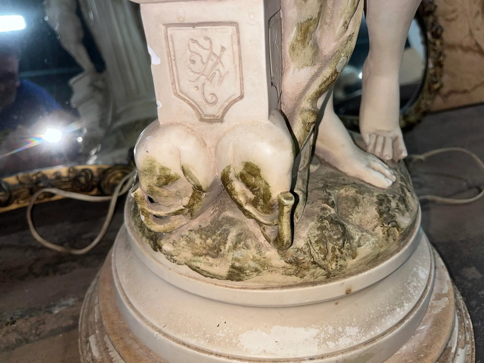 Large Vintage Italian Figural Floor Lamp Torchiere - 10