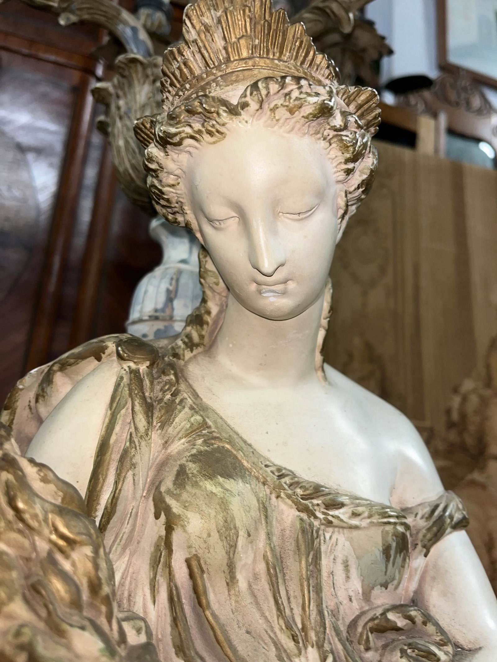 Large Vintage Italian Figural Floor Lamp Torchiere - 2