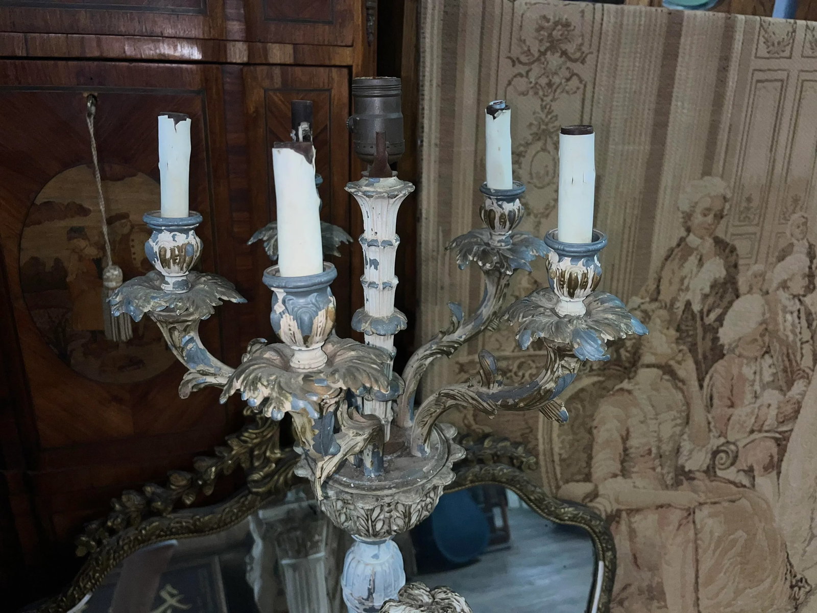 Large Vintage Italian Figural Floor Lamp Torchiere - 6