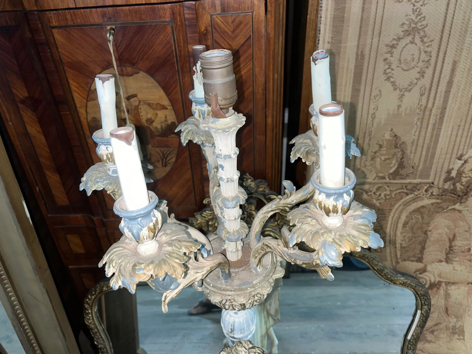 Large Vintage Italian Figural Floor Lamp Torchiere - 8