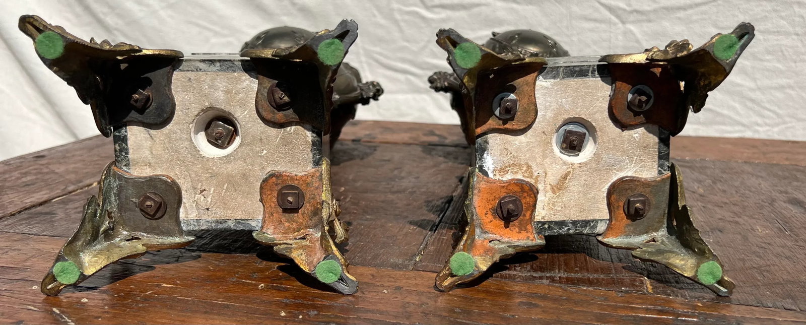 19th Century French Bronze & Marble Vases - a Pair - 3